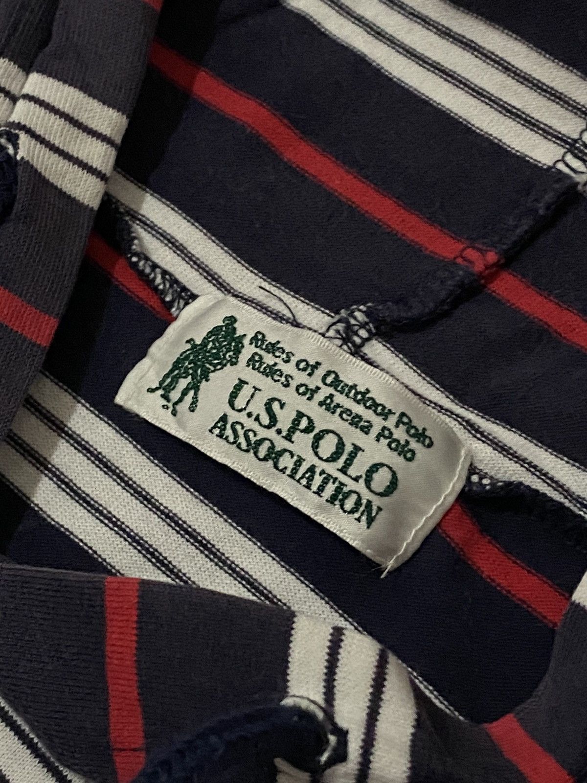Japanese Brand × U.S. Polo Assn. U.S.POLO ASSOCIATION STRIPES HOODIE SHORT SLEEVES Size US M / EU 48-50 / 2 - 8 Thumbnail