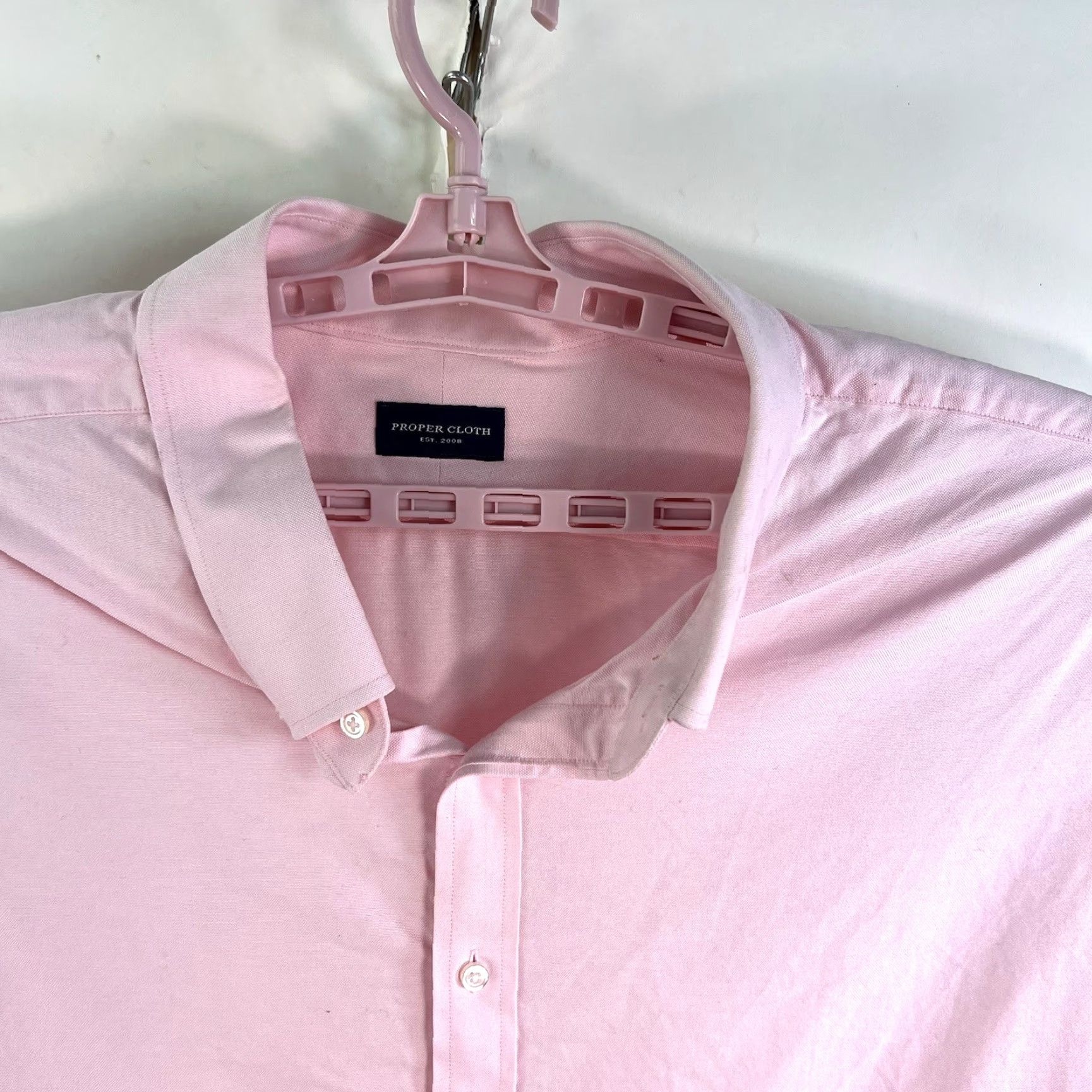 CLOT VINTAGE Cloth Men's Button-Down Shirt Casual Long Sleeve Cotton Pink Size 4XLT Size US XXL / EU 58 / 5 - 2 Thumbnail