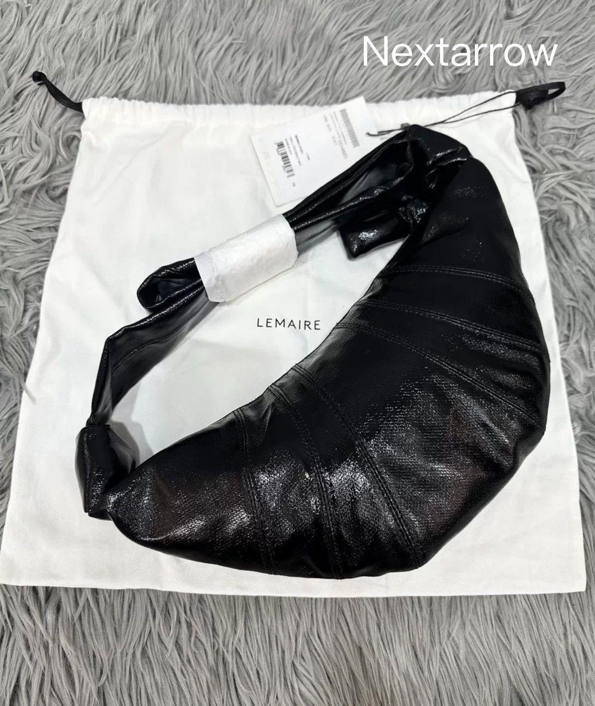 Lemaire LEMAIRE small coated croissant black croissant bag Size ONE SIZE - 1 Thumbnail
