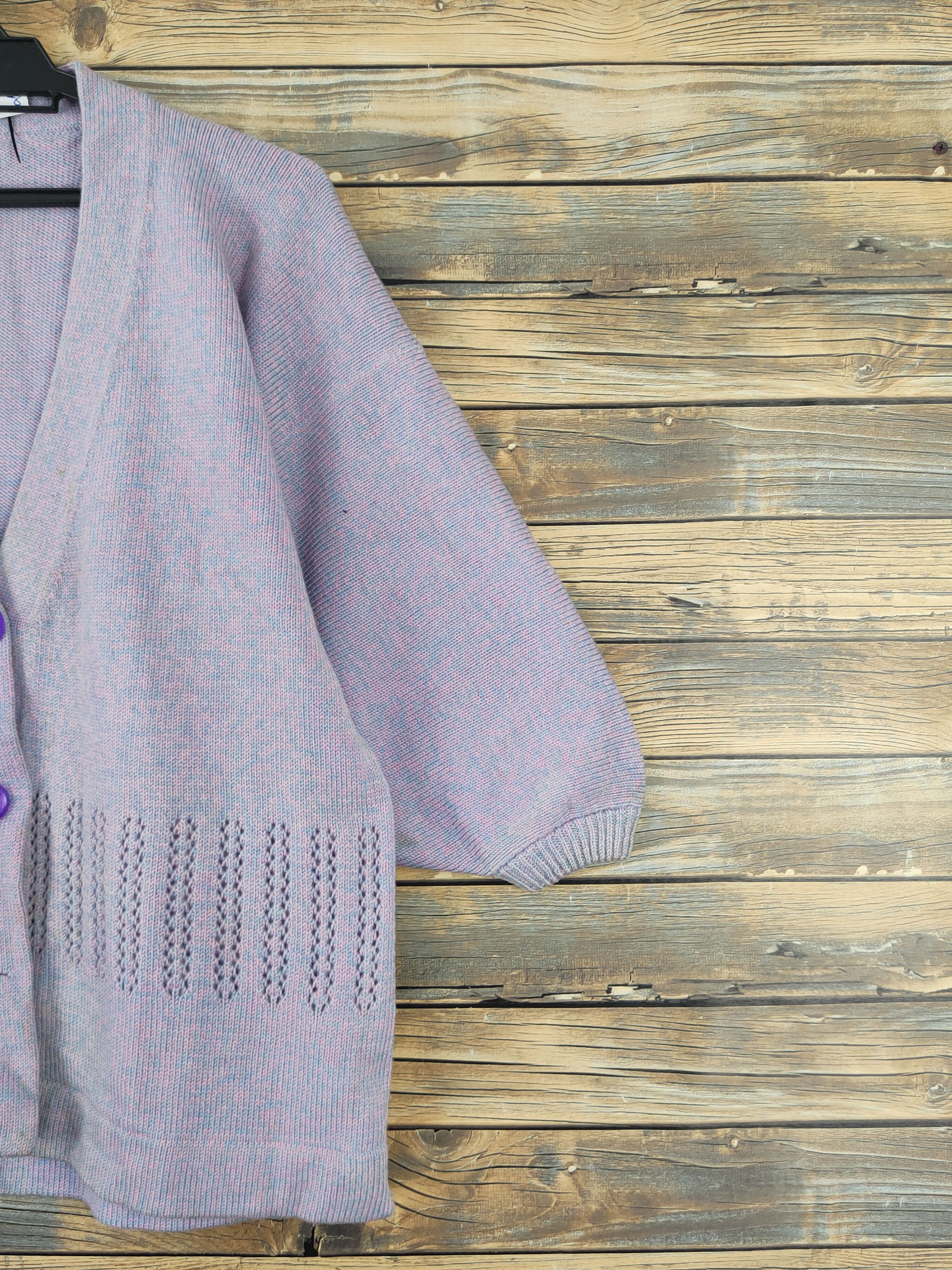Vintage Japanese Brand Purple Knitwear Cardigan #W186 Size L / US 10 / IT 46 - 7 Thumbnail