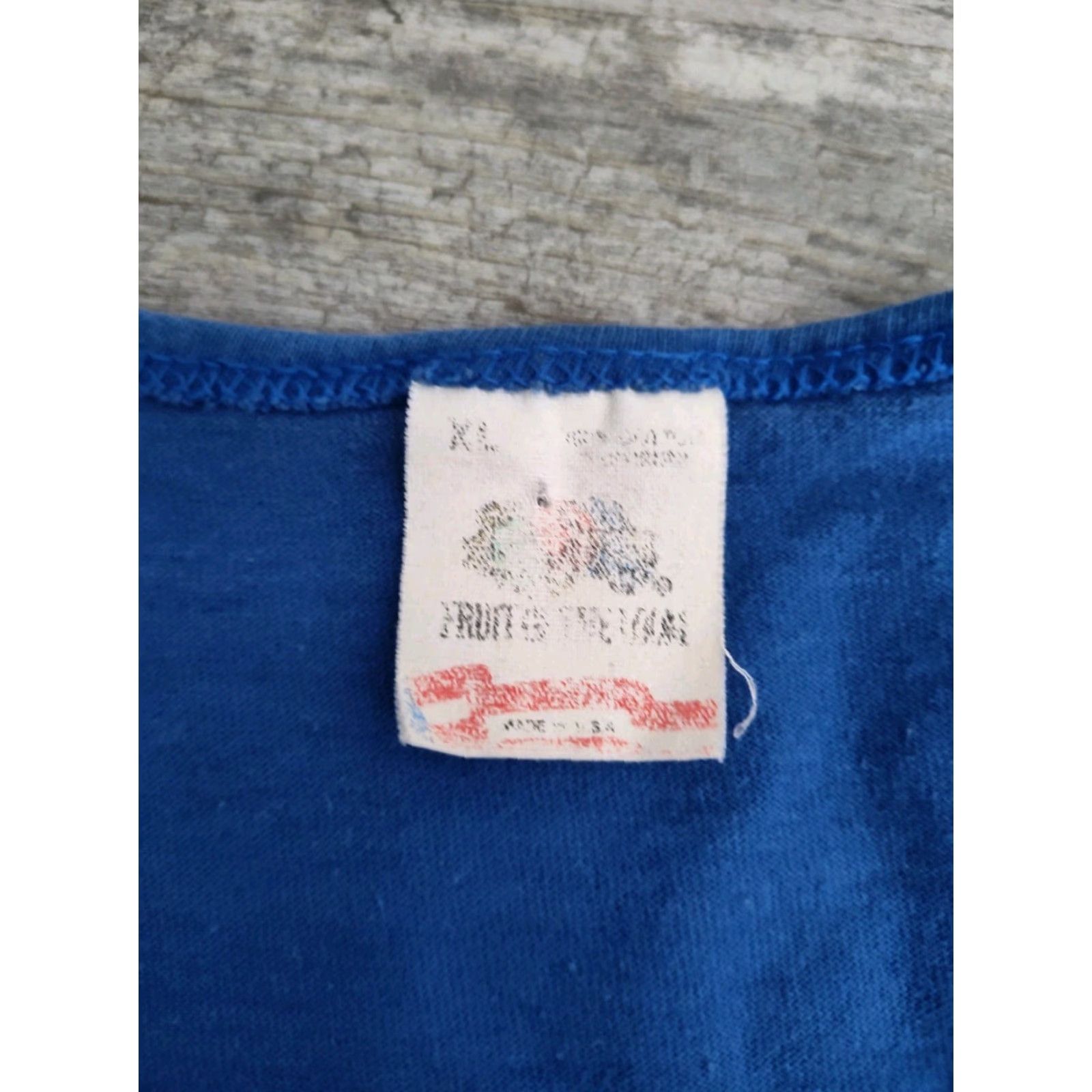 Fruit Of The Loom VINTAGE Fruit of the Loom Graphic Print Summer League Tank Top 80s Blue XL Mens Size US XL / EU 56 / 4 - 7 Thumbnail