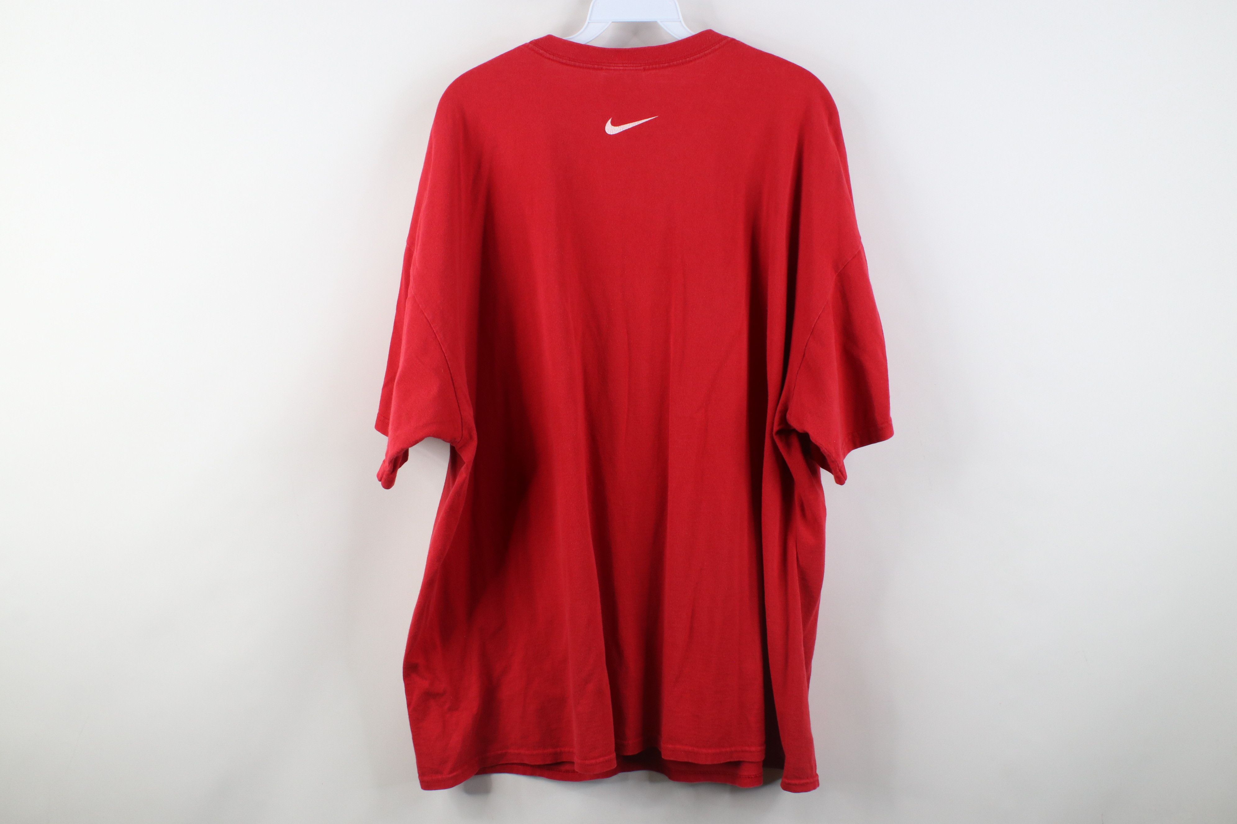 Nike Vintage Nike Spell Out Rubber Box Logo T-Shirt Red Cotton Size US XXL / EU 58 / 5 - 12 Thumbnail