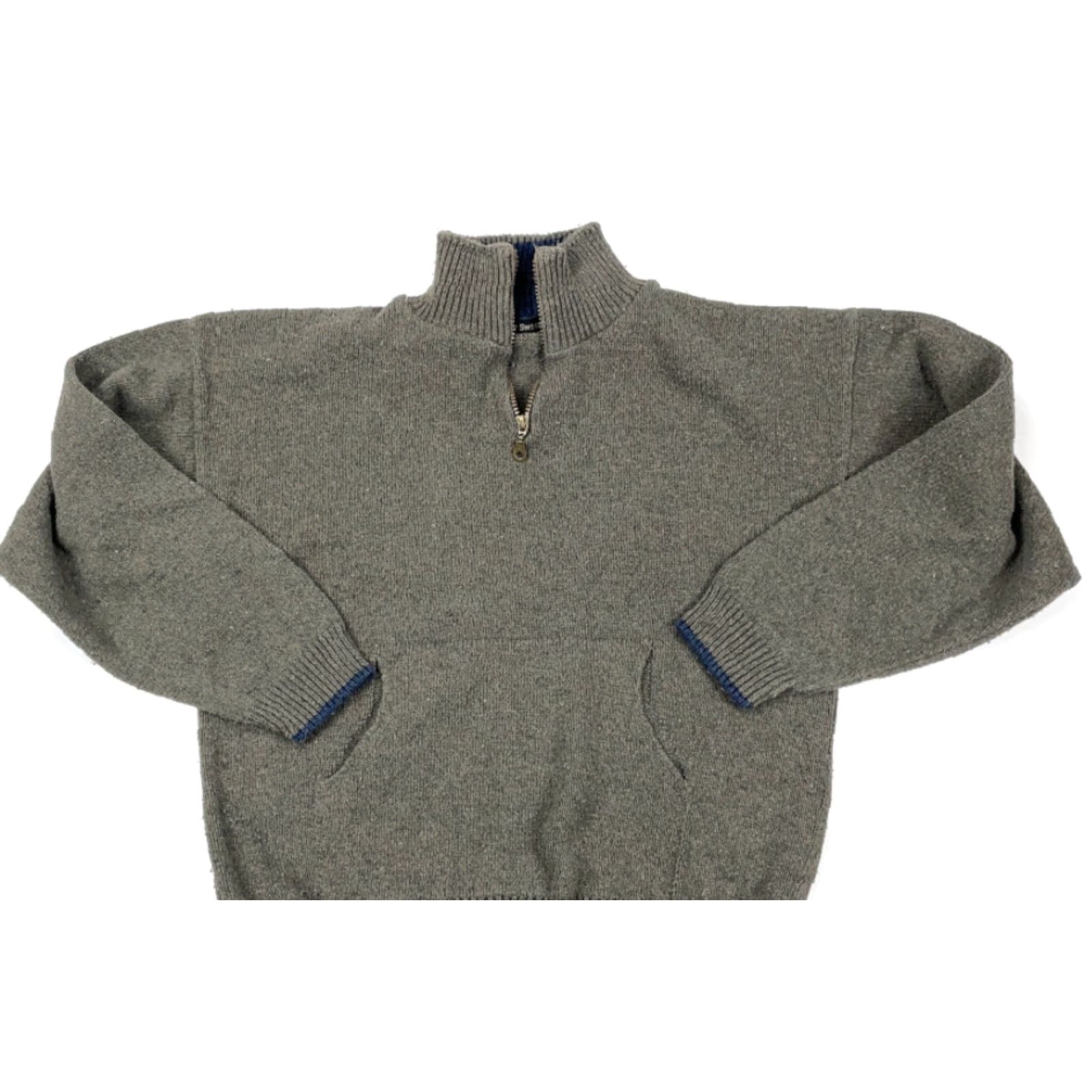 Vintage VINTAGE Liberty 1/4 Zip Sweater Shirt Adult Large Green Cotton USA 90s Classic Dad Preppy Heavyweight Knit Mens Size US L / EU 52-54 / 3 - 3 Thumbnail