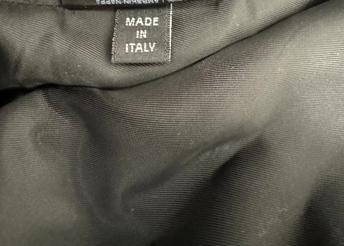 Armani Collezioni 2010s Armani Leaves Embossed Black Leather Blazer Jacket Size 44R - 13 Thumbnail