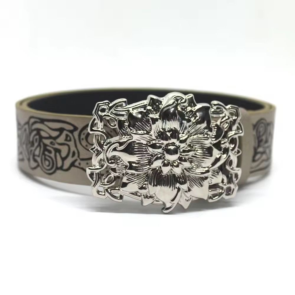 Other Embossed Flower Pattern Buckle Belt Size ONE SIZE - 2 Thumbnail