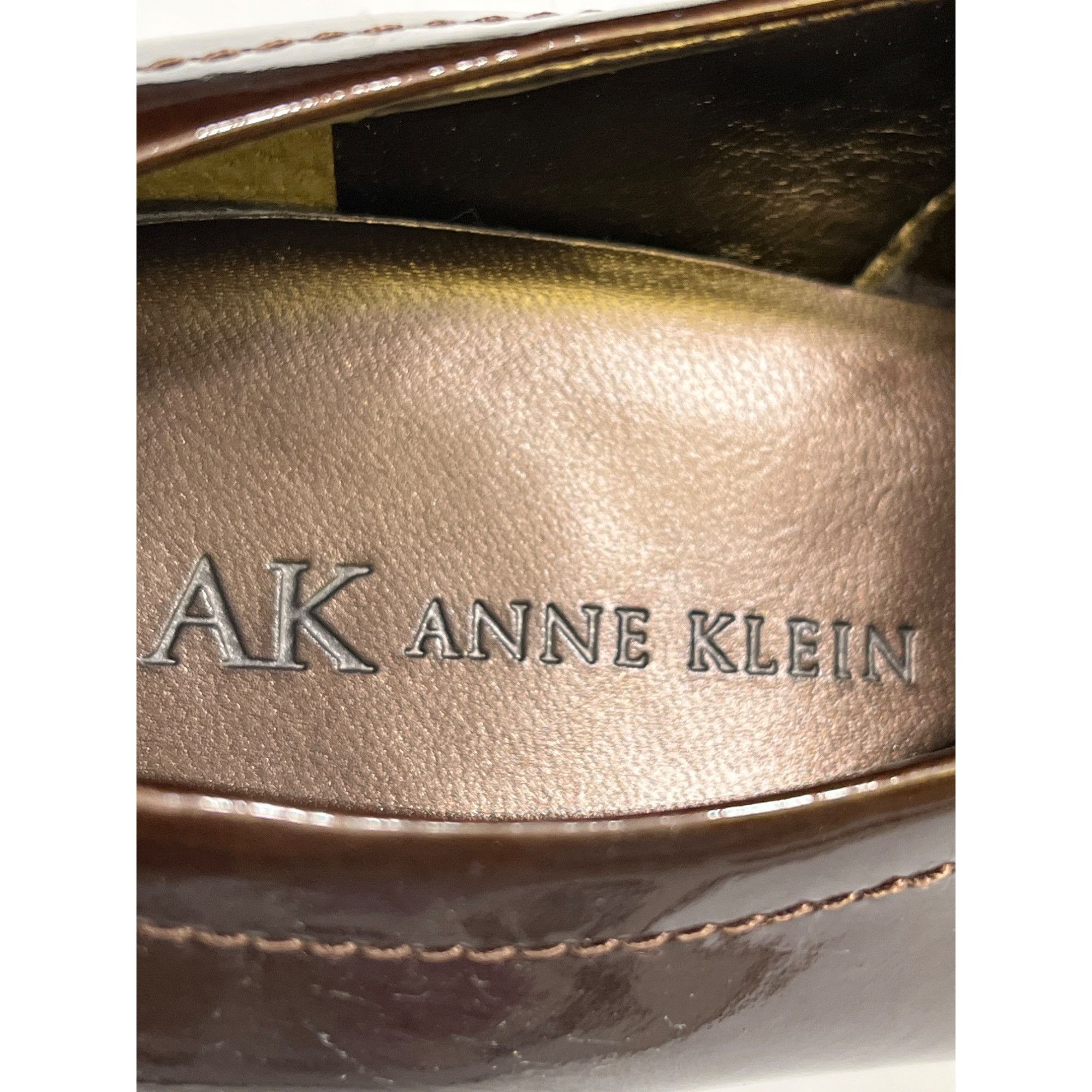 Anne Klein AK Anne Klein Women's Brown Leather Heeled Oxfords Size 8.5M Size US 8.5 / IT 38.5 - 6 Thumbnail