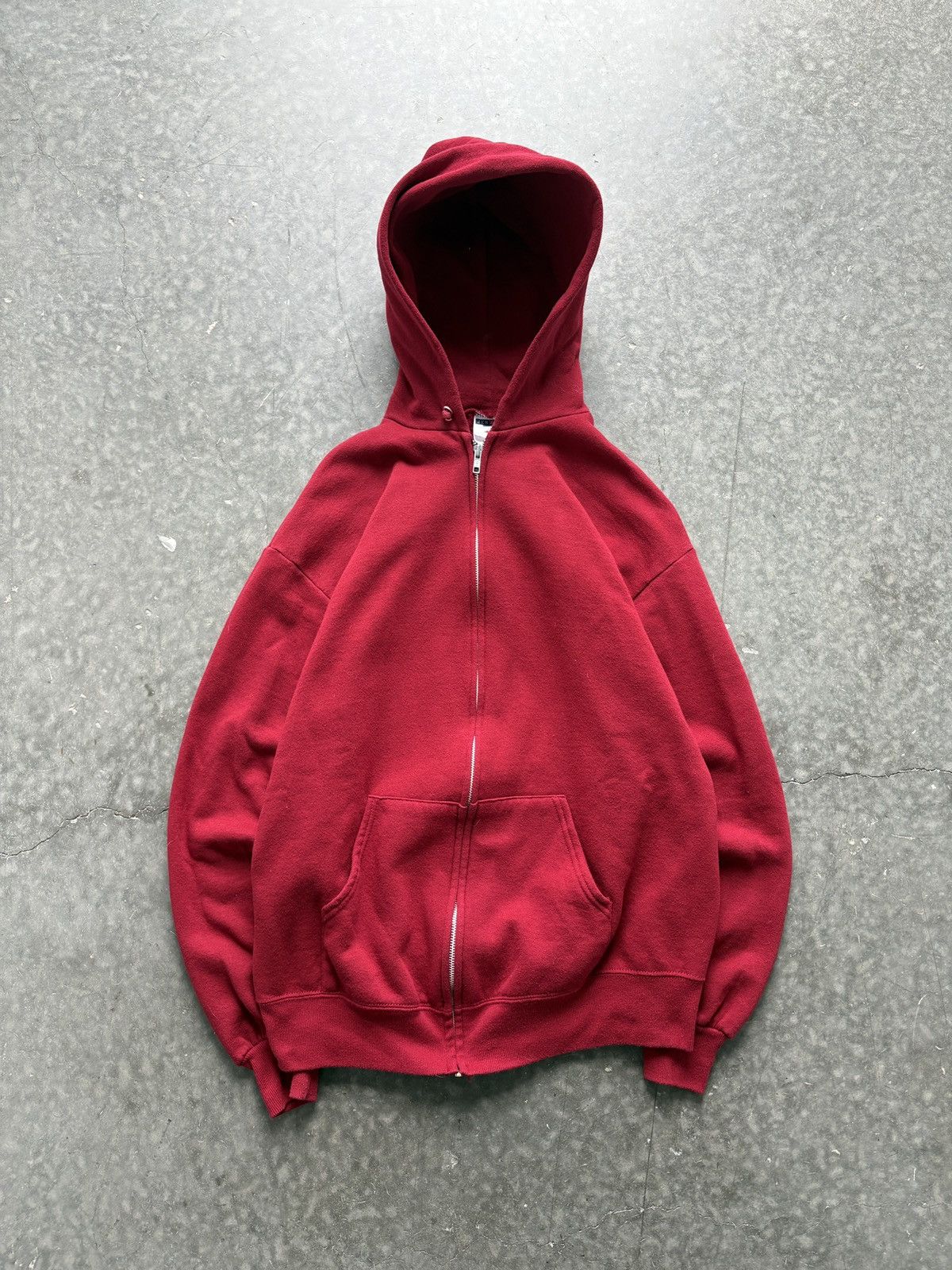 Jerzees Vintage 90s Jerzees Blank Zip Up Hoodie Size US L / EU 52-54 / 3 - 1 Thumbnail