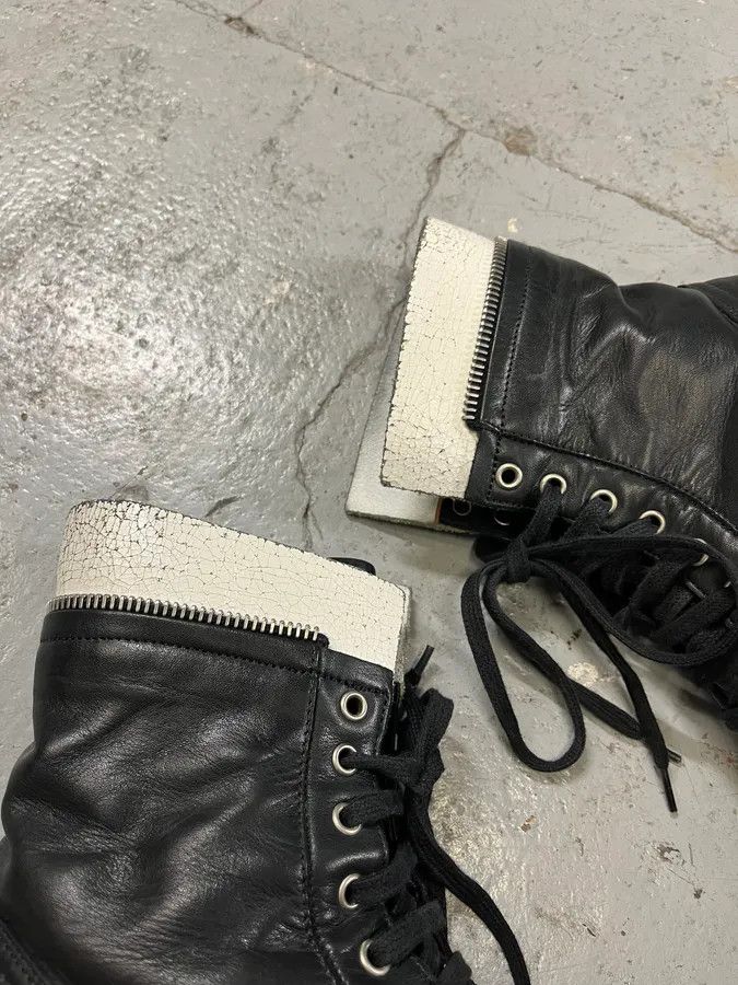 Dries Van Noten AW2017 Dries Van Noten Combat Side Zip Black Leather Boots Size US 11 / EU 44 - 7 Thumbnail