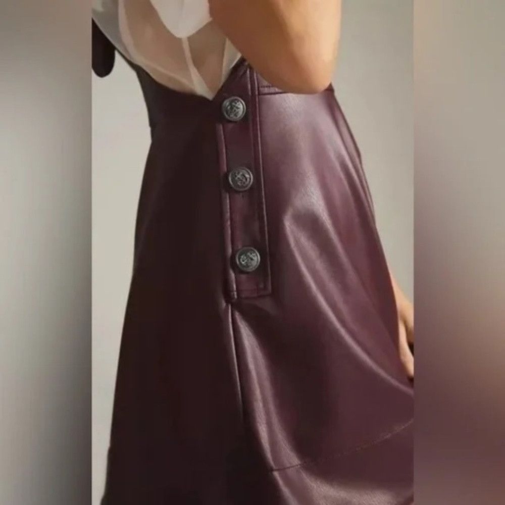 Anthropologie NWT Maeve Faux Leather Pinafore in XS Size XS / US 0-2 / IT 36-38 - 2 Thumbnail
