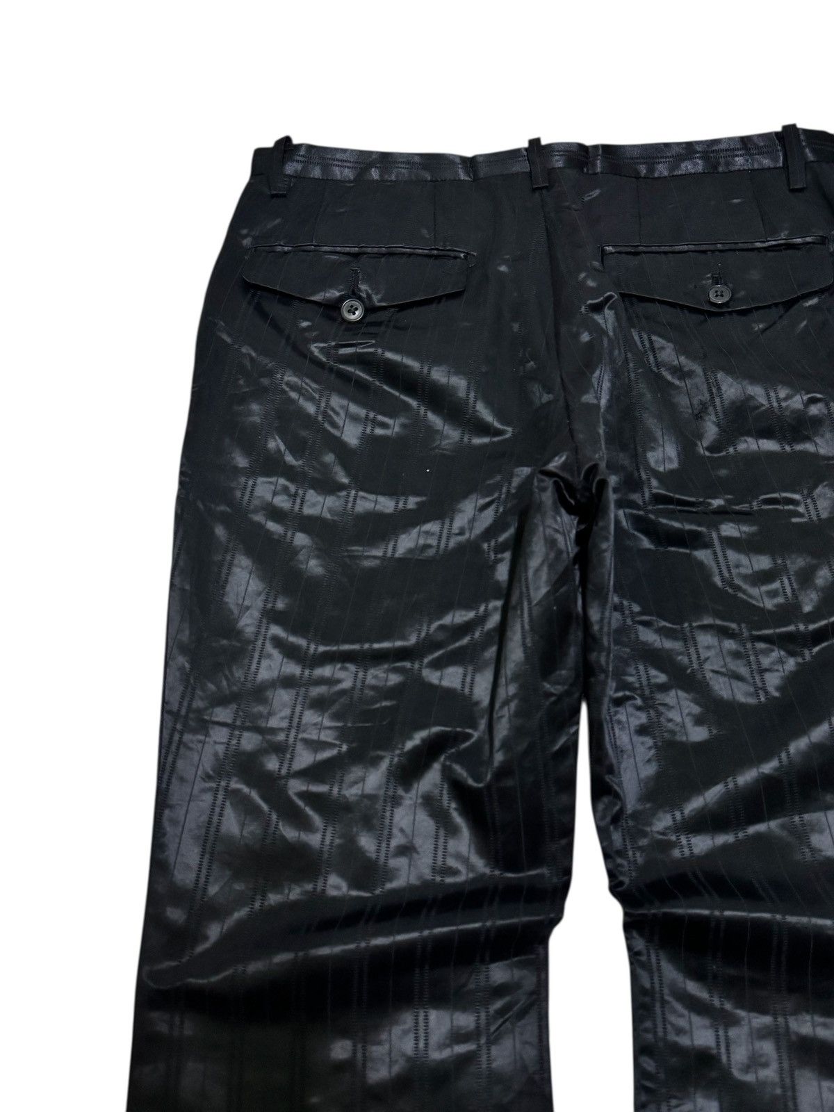 Tete Homme Vintage Tete Homme Black Glossy Flare Pants Bell Bottoms Size US 29 - 9 Thumbnail