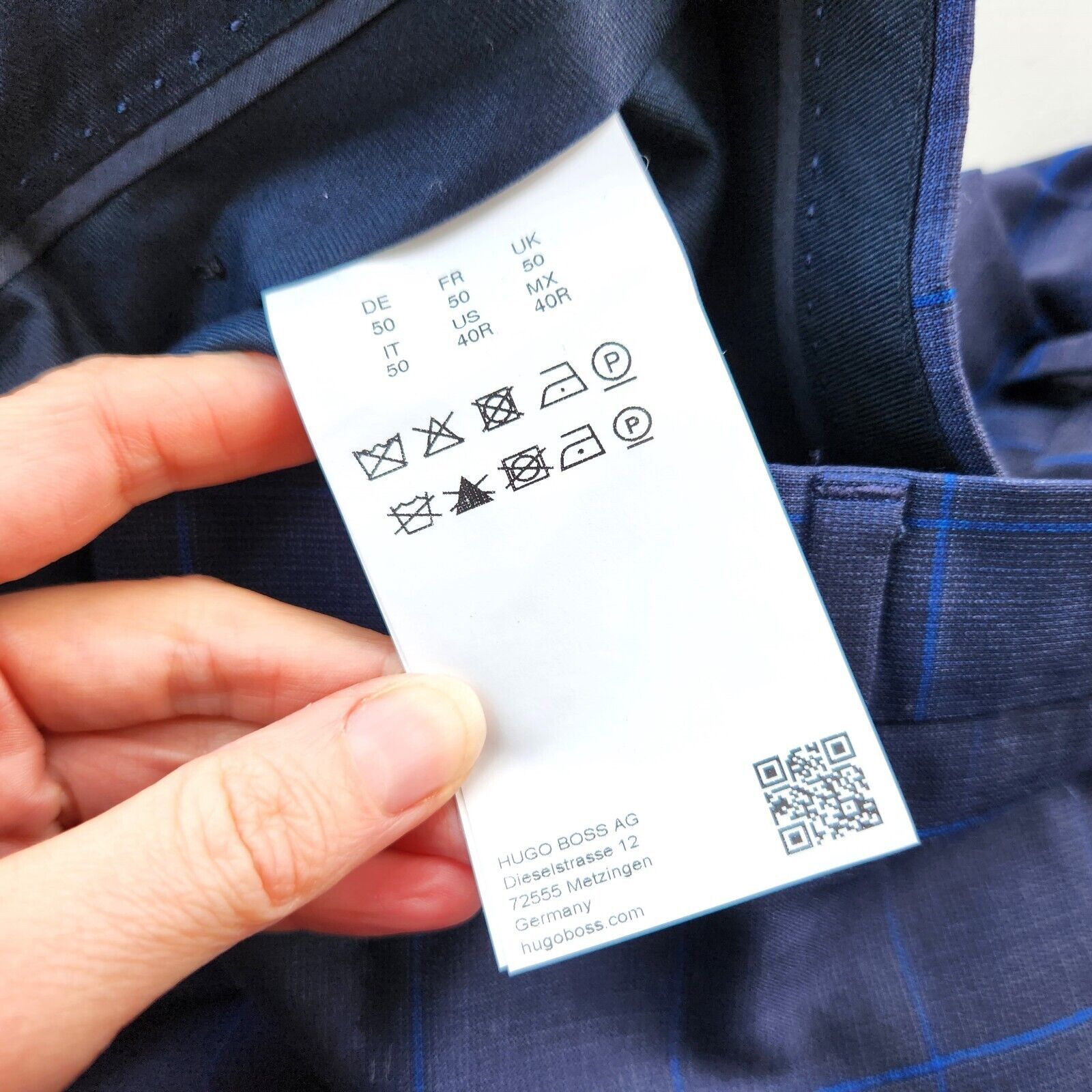 Hugo Boss Boss Hugo Men's Dark Blue Wool Slim-Fit Dress Pants 34x32 Size US 34 / EU 50 - 4 Thumbnail