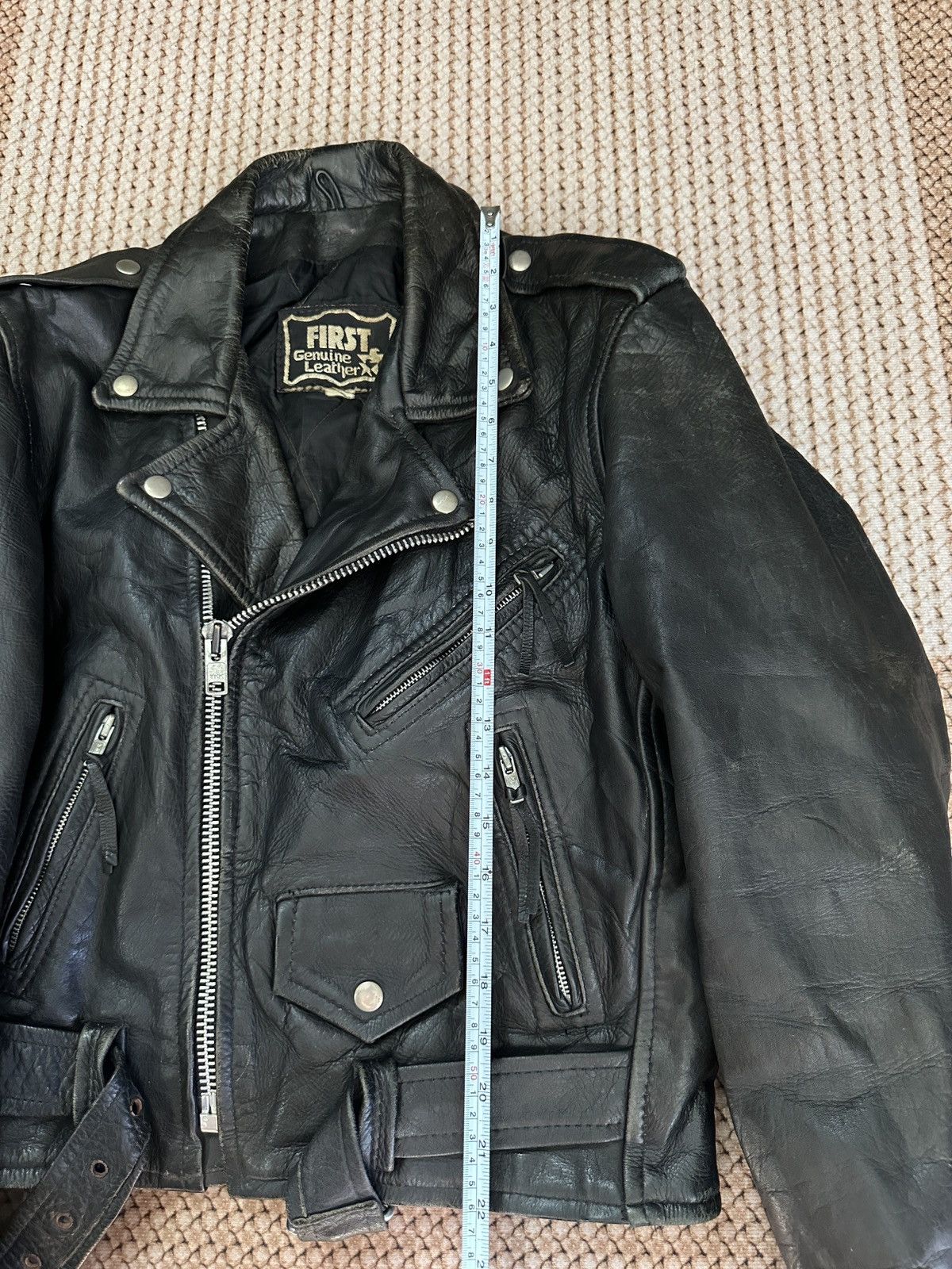 First MFG Co. 1980 First Genuine Leather Double Rider Biker Jacket Size US M / EU 48-50 / 2 - 23 Thumbnail