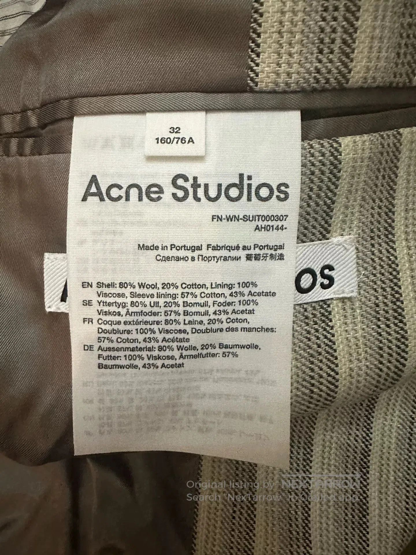 Acne Studios gray striped double. Size US XS / EU 42 / 0 - 3 Thumbnail