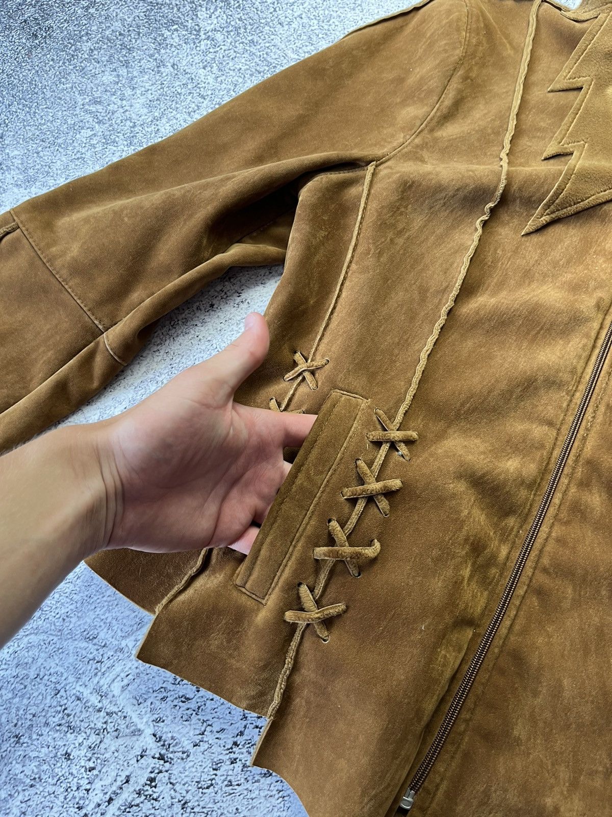 Japanese Brand Vintage Fringed Leather Suede Cowboy Western Jacket Size L / US 10 / IT 46 - 9 Thumbnail