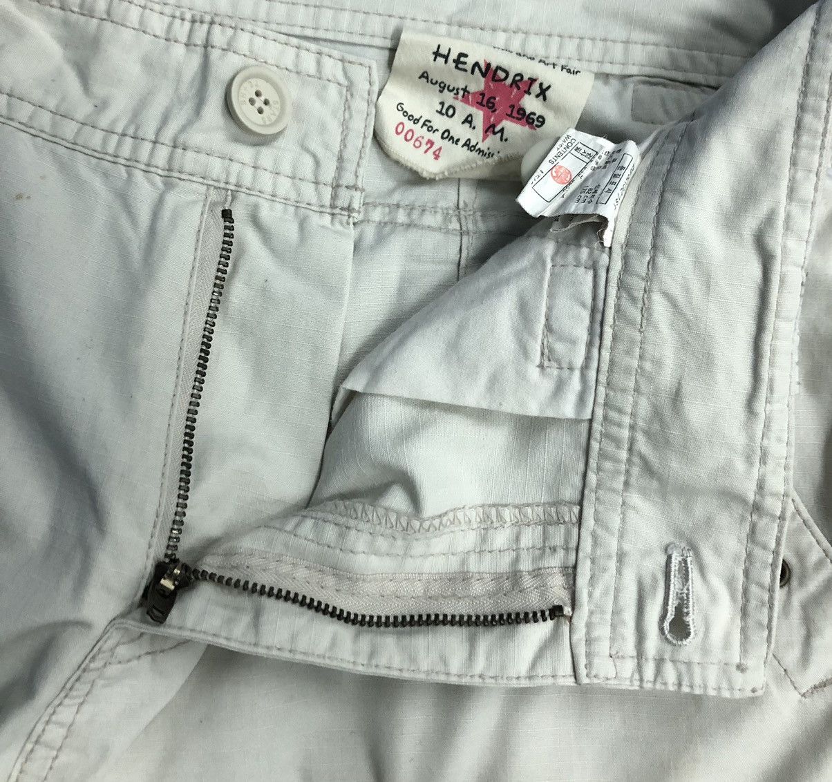 Vintage Basic House Woodstock Music And Art Fair Hendrix Cargo Pants Size US 35 - 19 Thumbnail