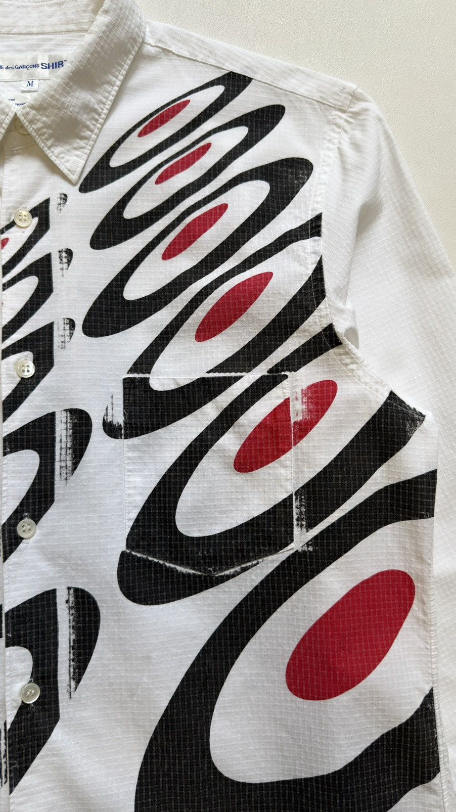 Comme des Garcons ‘Mod Target Print’ White Cotton Shirt Size US M / EU 48-50 / 2 - 8 Thumbnail