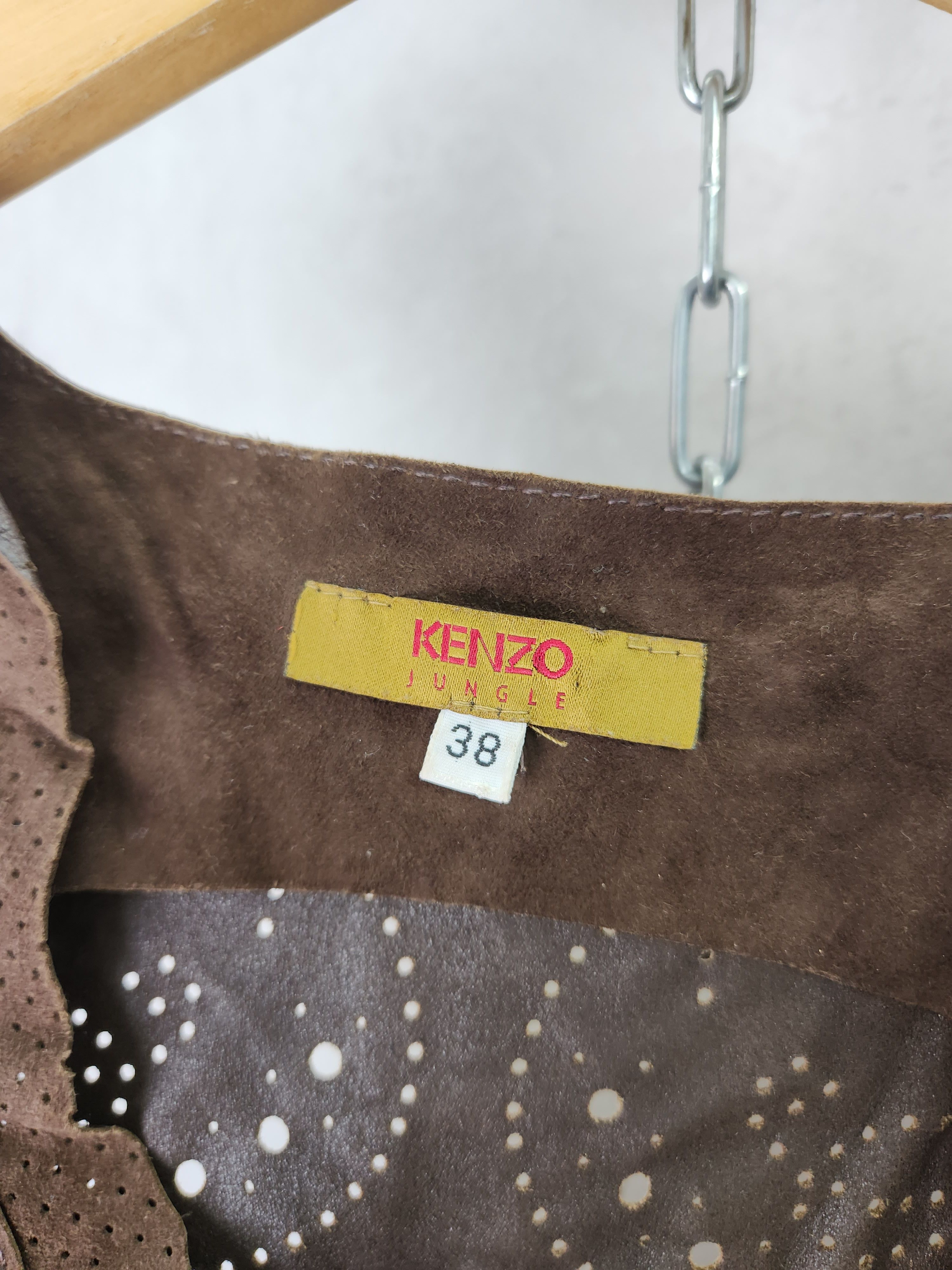 Kenzo Kenzo Jungle brown goat leather set skirt blazer vest Size M / US 6-8 / IT 42-44 - 13 Thumbnail