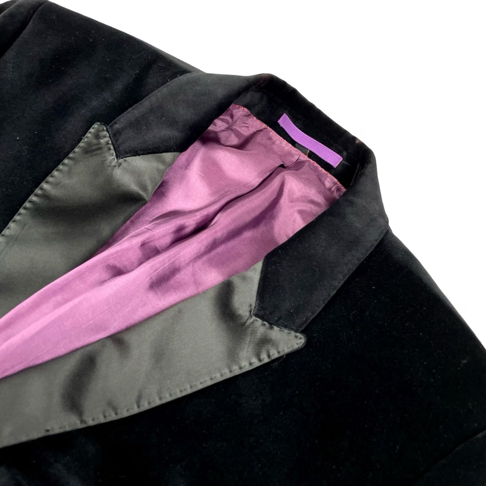 Ben Sherman Ben Sherman Men’s Velvet/Velour Tuxedo Jacket Black • Medium Jacket Blazer Notch Lapel Satin Lapel 1-Button Adult Mens Formal Vintage No Size 40R - 2 Thumbnail