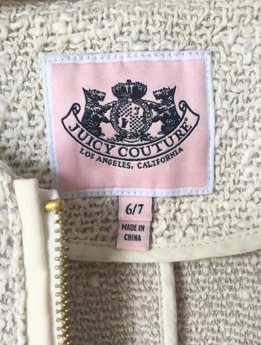 Juicy Couture JUICY COUTURE Girls Cream/oatmeal Tweed Boucle Jacket Size ONE SIZE - 2 Thumbnail