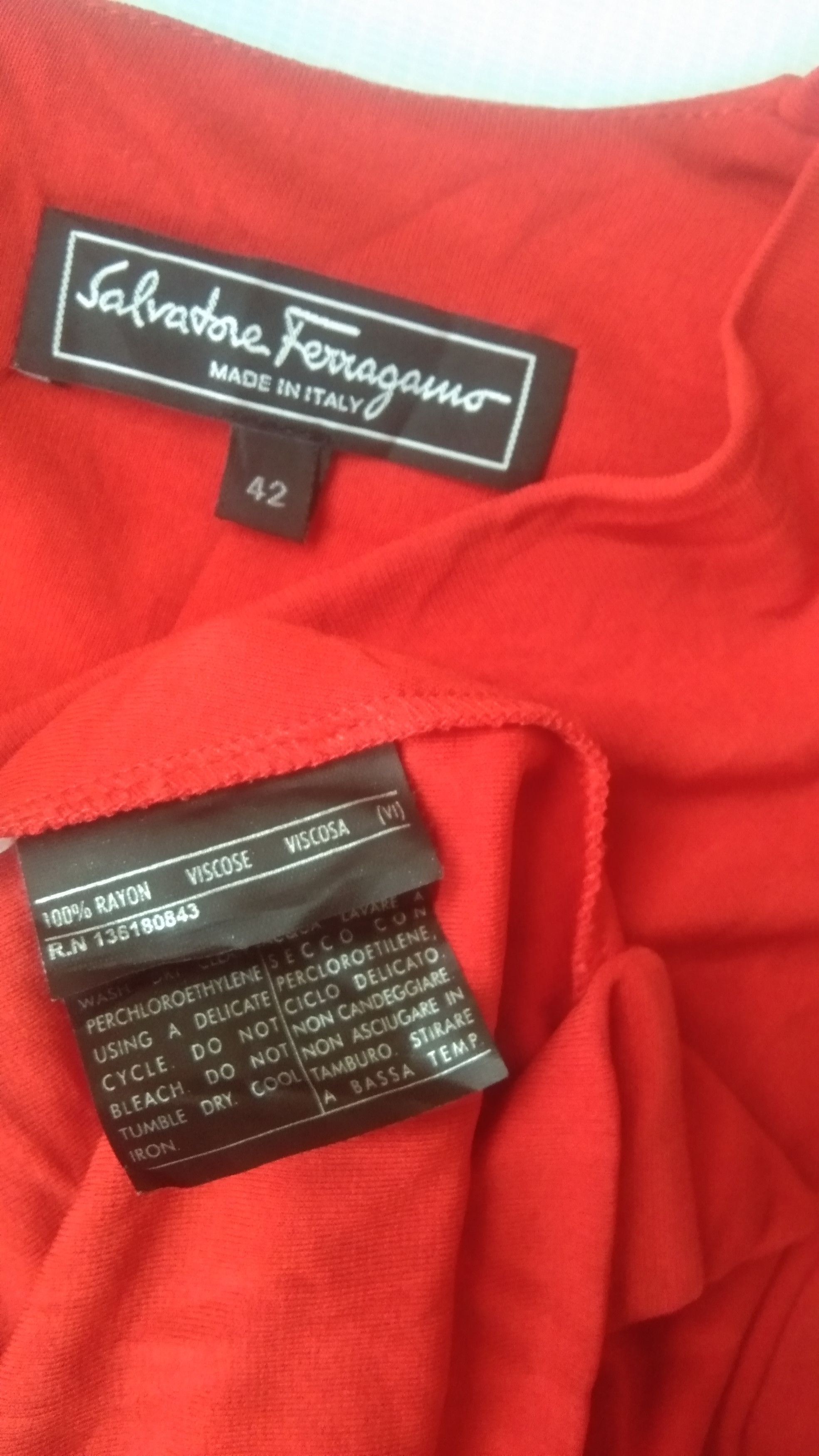 Salvatore Ferragamo Salvatore ferragamo red orange dress Size S / US 4 / IT 40 - 4 Thumbnail