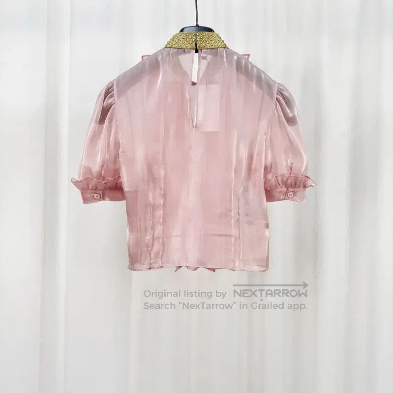 Miu Miu Miu Miu Summer Pink Ruffled Short Sleeve Tee . Size S / US 4 / IT 40 - 2 Thumbnail