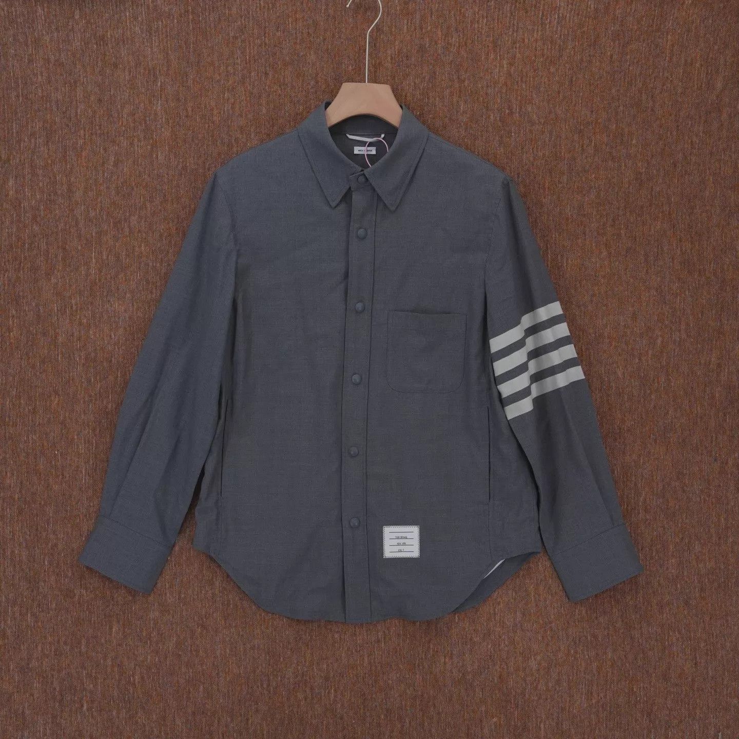 Thom Browne Thom Browne 4-Bar Gray Shirt Jacket 0 Mint Size US XS / EU 42 / 0 - 1 Thumbnail