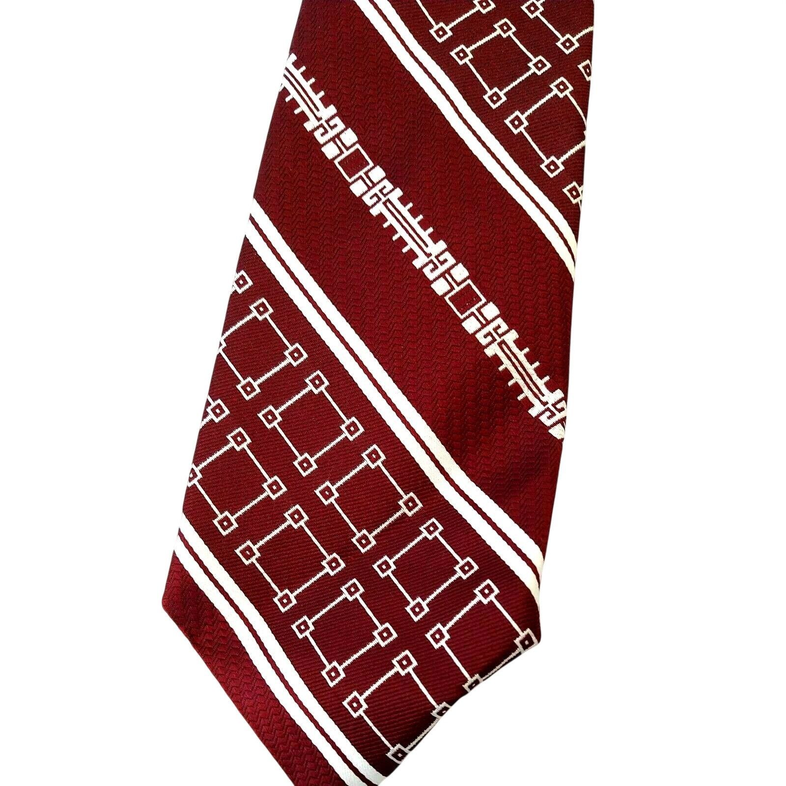 Other Vintage 70s Carriage Cravats Tie Men Necktie Red Burgundy Size ONE SIZE - 2 Thumbnail