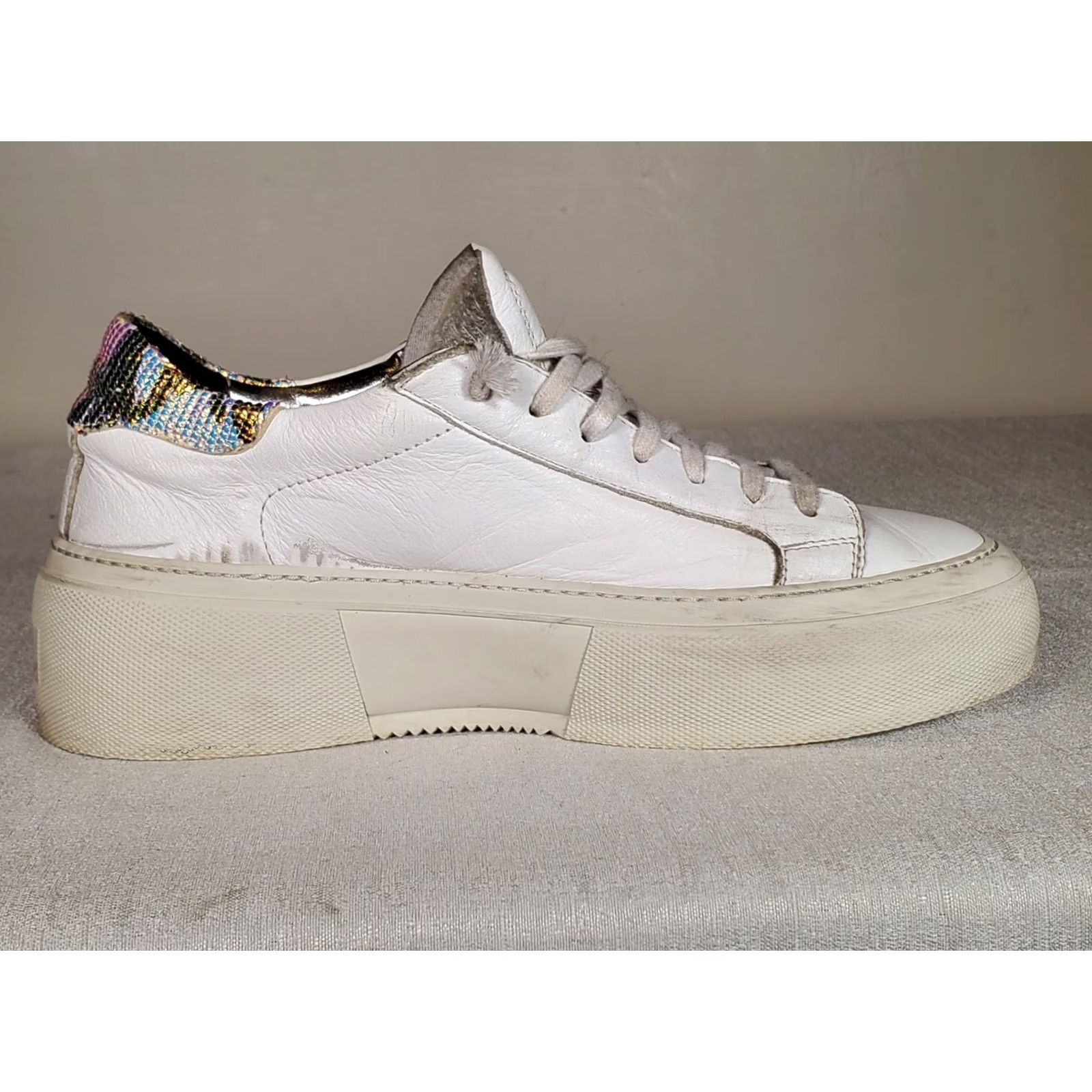 P448 P448 Sneakers Womens White Louise Rainbow Snake Embossed Logo Platform Women Size US 10 / IT 40 - 5 Thumbnail