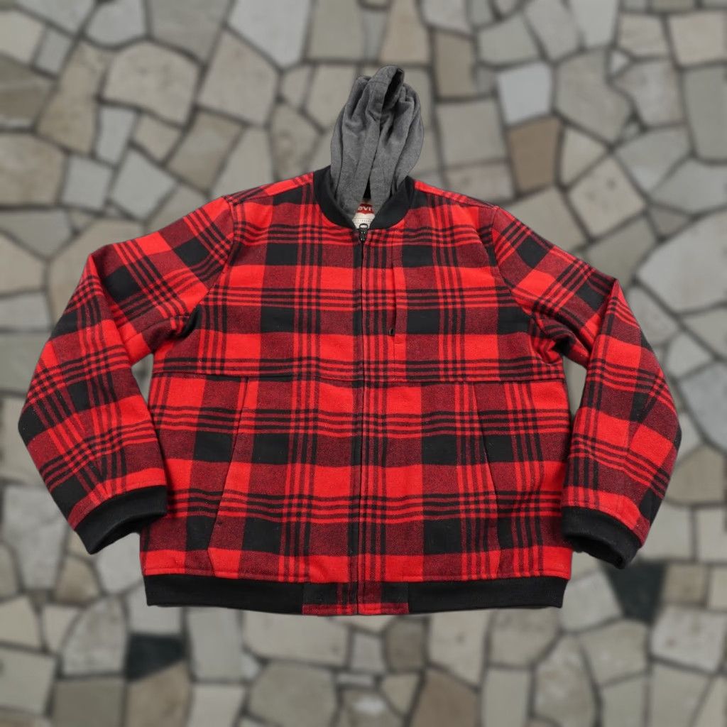 Levi's Levi's Jacket Men XL Red Plaid Wool Blend Quilt Lined Insulated Hooded Parka Coat Size US XL / EU 56 / 4 - 1 Thumbnail