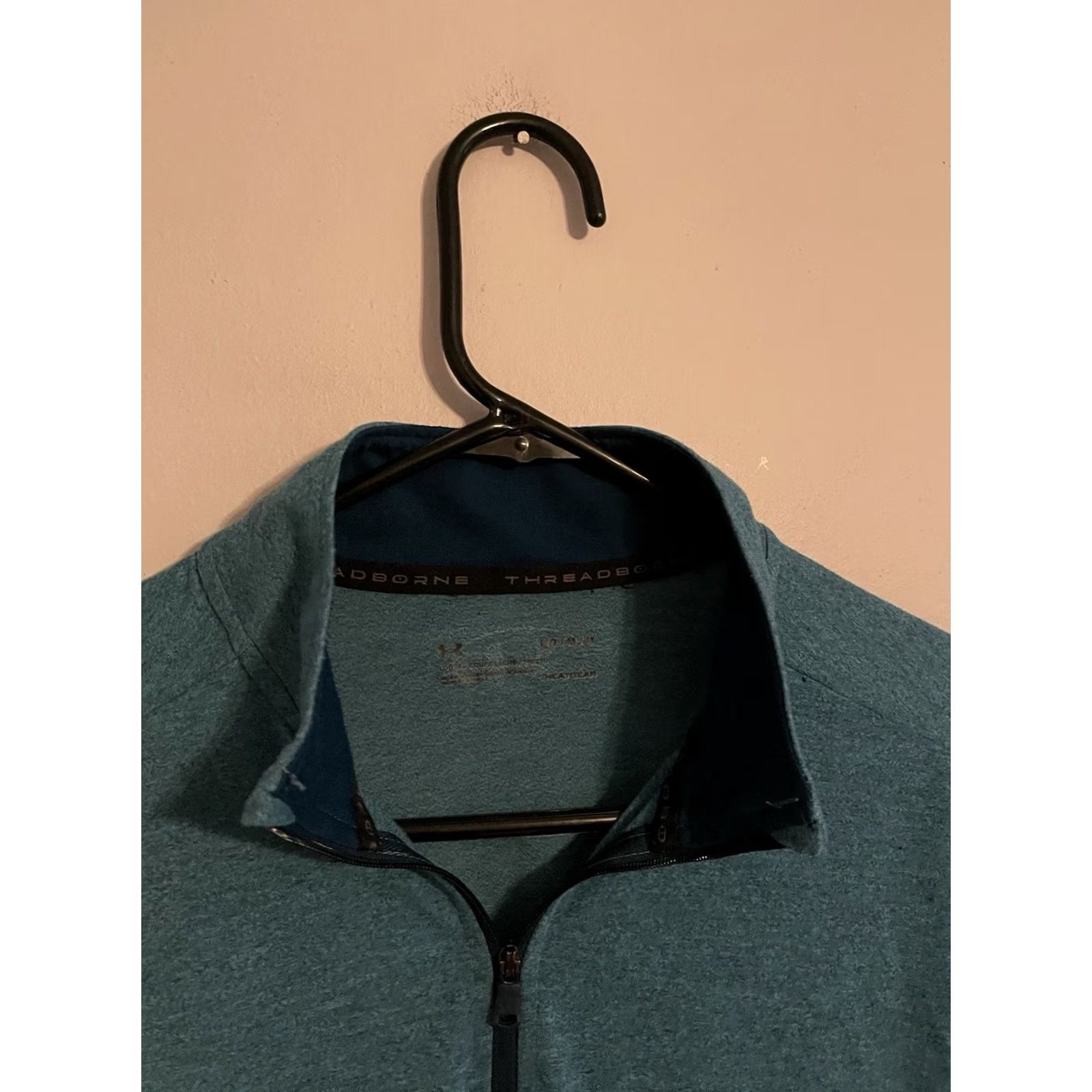 Under Armour VINTAGE Under Armour Threadborne Teal/Blue 1/4 Zip Pullover Golf Shirt Mens Medium Size US M / EU 48-50 / 2 - 2 Thumbnail