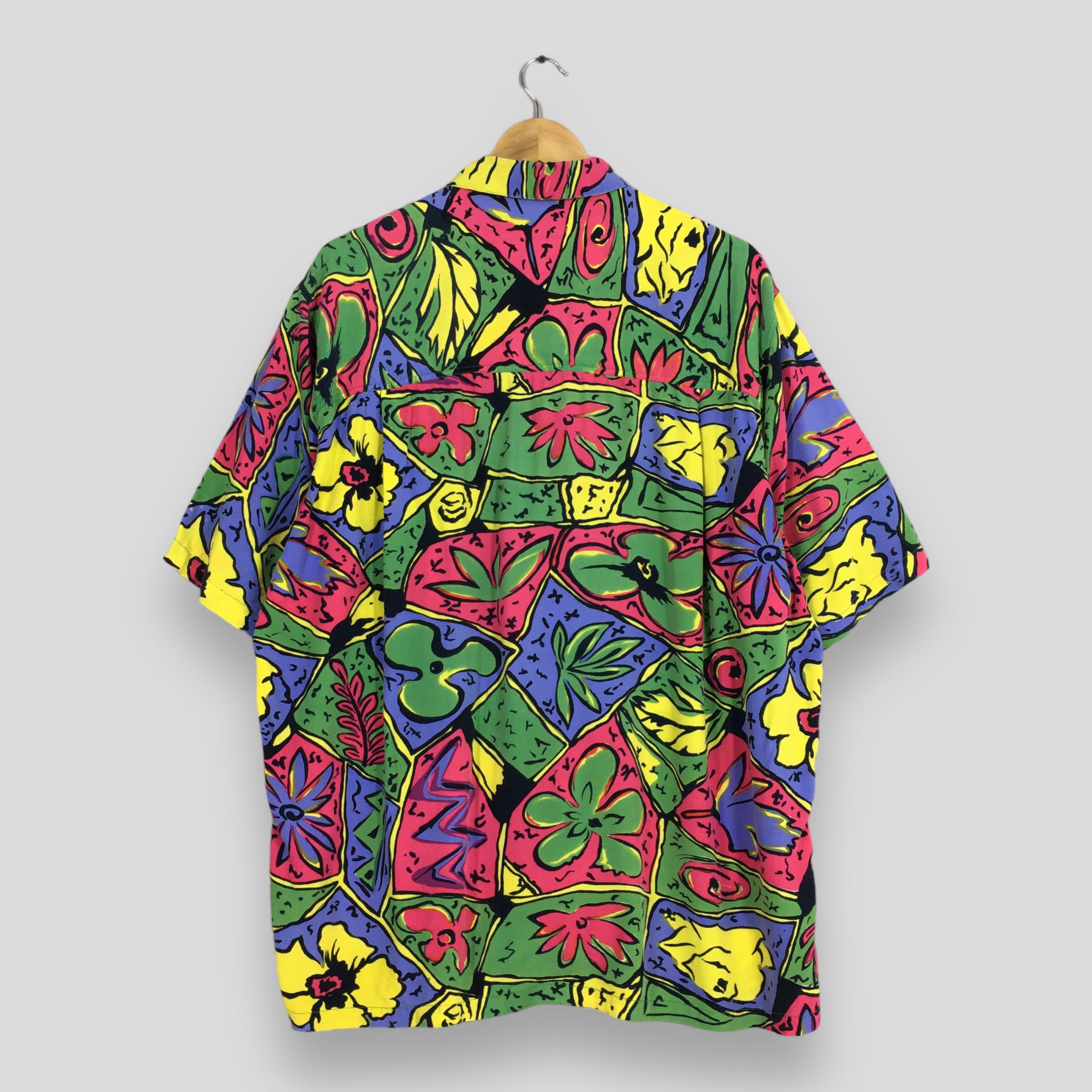 Art Comes First Vintage 80s Hawaiian Abstract Pop Art Rayon Shirt XLarge Size US XL / EU 56 / 4 - 7 Thumbnail