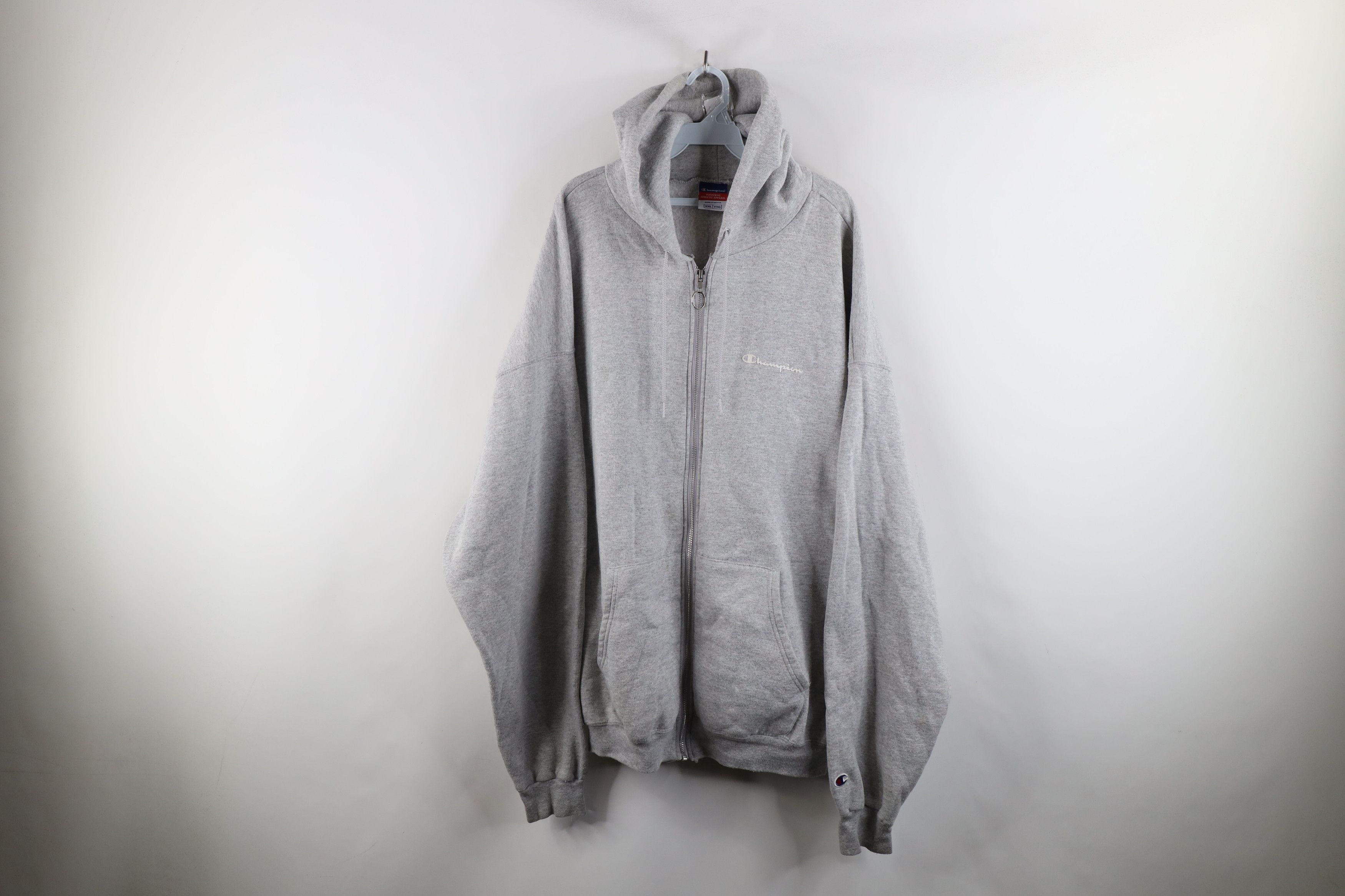 Champion × Vintage Vintage 90s Champion Full Zip Hoodie Sweatshirt Heather Gray Size US XXL / EU 58 / 5 - 1 Thumbnail