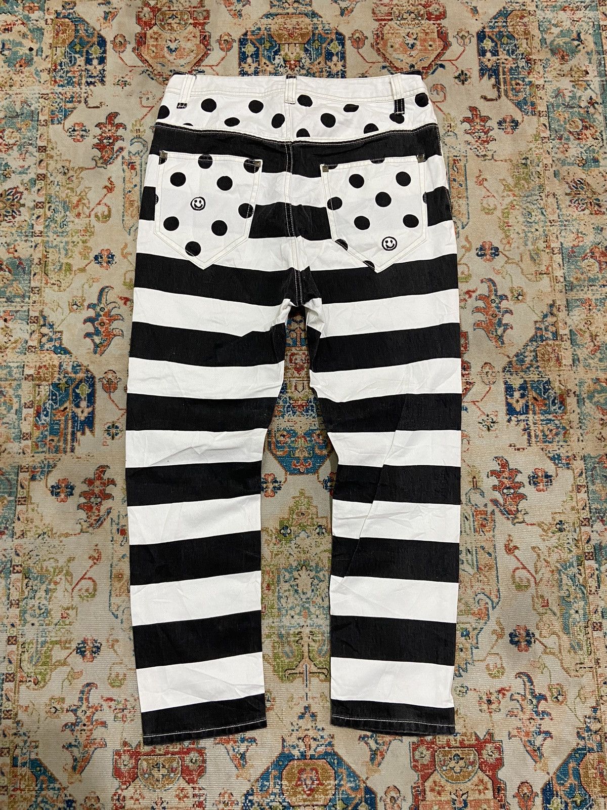 Japanese Brand FINAL DROP 💥 World Wide Love Smile Prisoner Crop pants Size US 30 / EU 46 - 9 Thumbnail