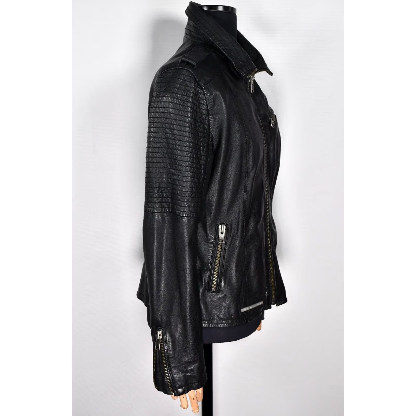 Superdry Superdry Leather Biker Jacket Women's L Black - 100% Genuine 51 cm Chest, Very Good Condition, Zip Closure, Casual Size L / US 10 / IT 46 - 5 Thumbnail