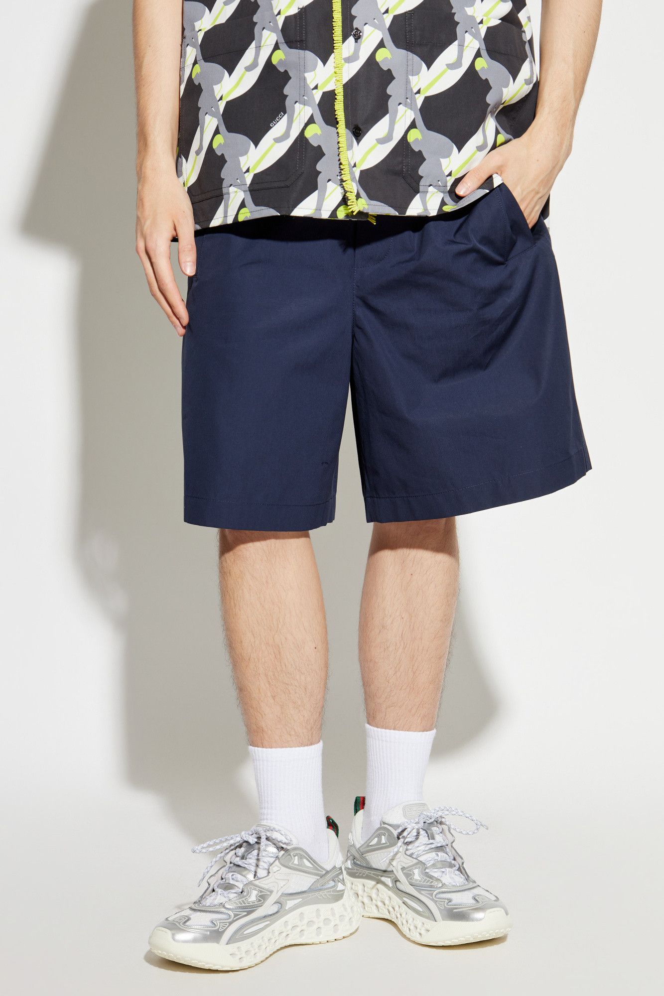 Gucci o1la5ras0626 Cotton Poplin Shorts in Blue Size US 36 / EU 52 - 3 Thumbnail