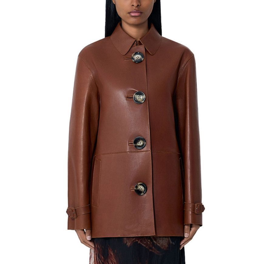 Acne Studios ACNE STUDIOS Brown Leather Jacket New & Authentic (Women's s Size XS / US 0-2 / IT 36-38 - 1 Thumbnail