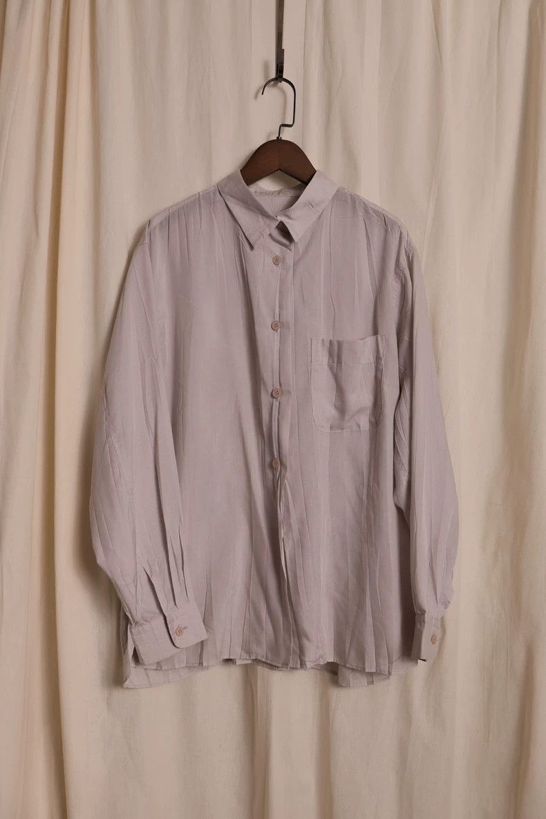 Issey Miyake issey miyake Grey pleated shirt Size US M / EU 48-50 / 2 - 1 Thumbnail