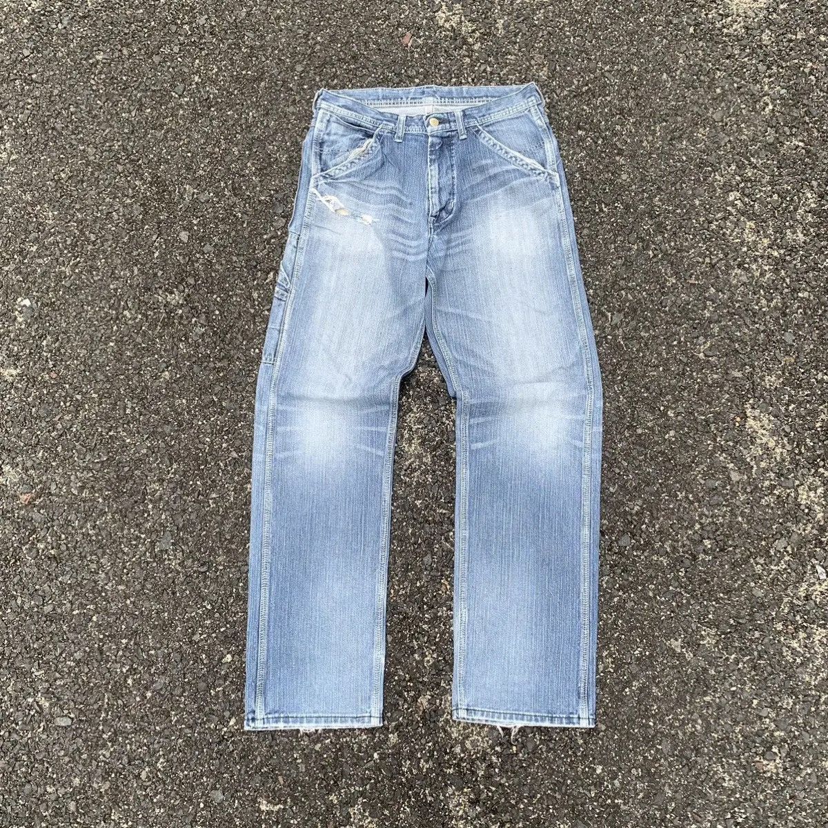 Lee Union Made By Lee Jeans Distressed Baggy WORKWEAR Denim Pant Size US 31 - 1 Thumbnail