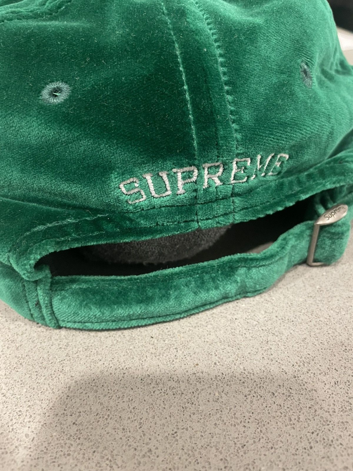 Supreme Supreme Green Velvet “S” Logo Hat Unisex Adjustable Cap Size ONE SIZE - 2 Thumbnail