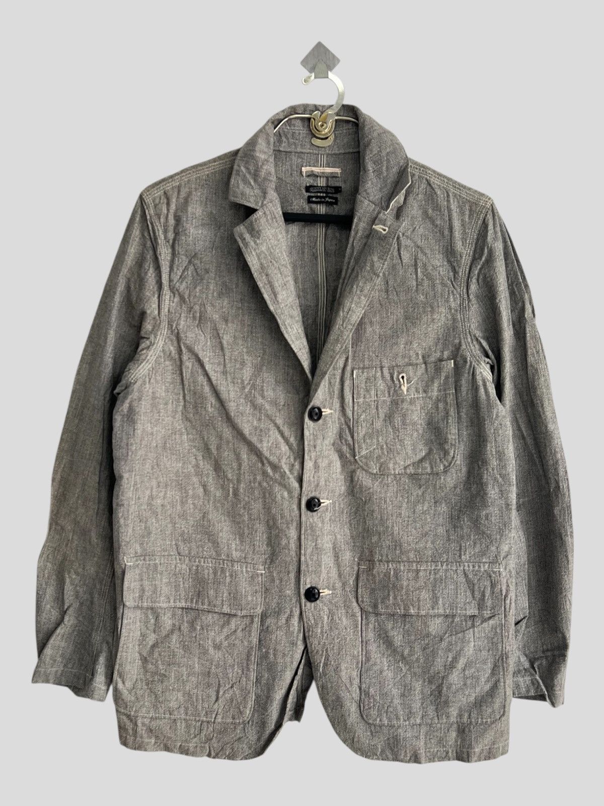 Sunny Sports Japan Made Salt & Pepper 3 Pockets Selvedge Workwear Jacket Size US M / EU 48-50 / 2 - 1 Thumbnail