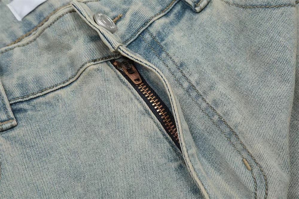 Japanese Brand Washed street loose zipper slit casual straight jeans y2k Size US 32 / EU 48 - 5 Thumbnail
