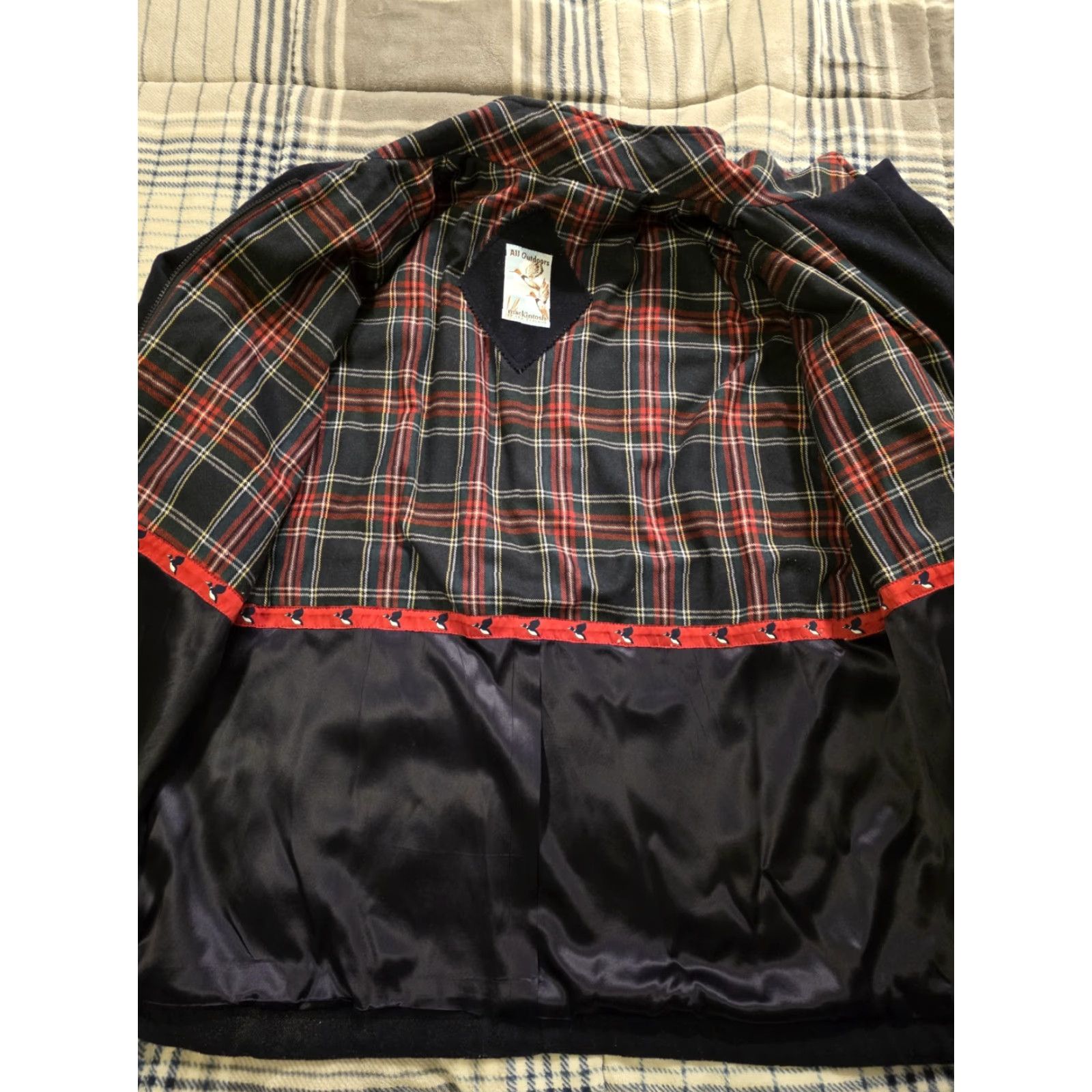 Mackintosh VINTAGE Mackintosh Coat Wool Chore Jacket Navy Blue 16 2XL Womens Wool Lined Button Zip Snap Pockets Travel Workwear 80s 90s Size XXL / US 16-18 / IT 52-54 - 3 Thumbnail