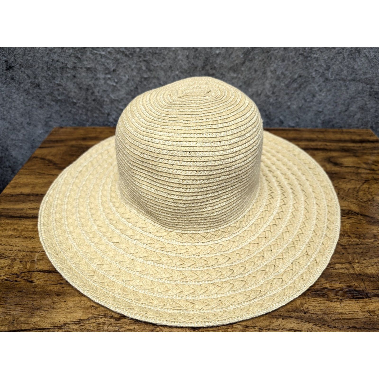 Vintage VINTAGE Scala Collezione Hat Wide Brim Beige One Size Womens Sun Beach Travel Casual Size ONE SIZE - 2 Thumbnail