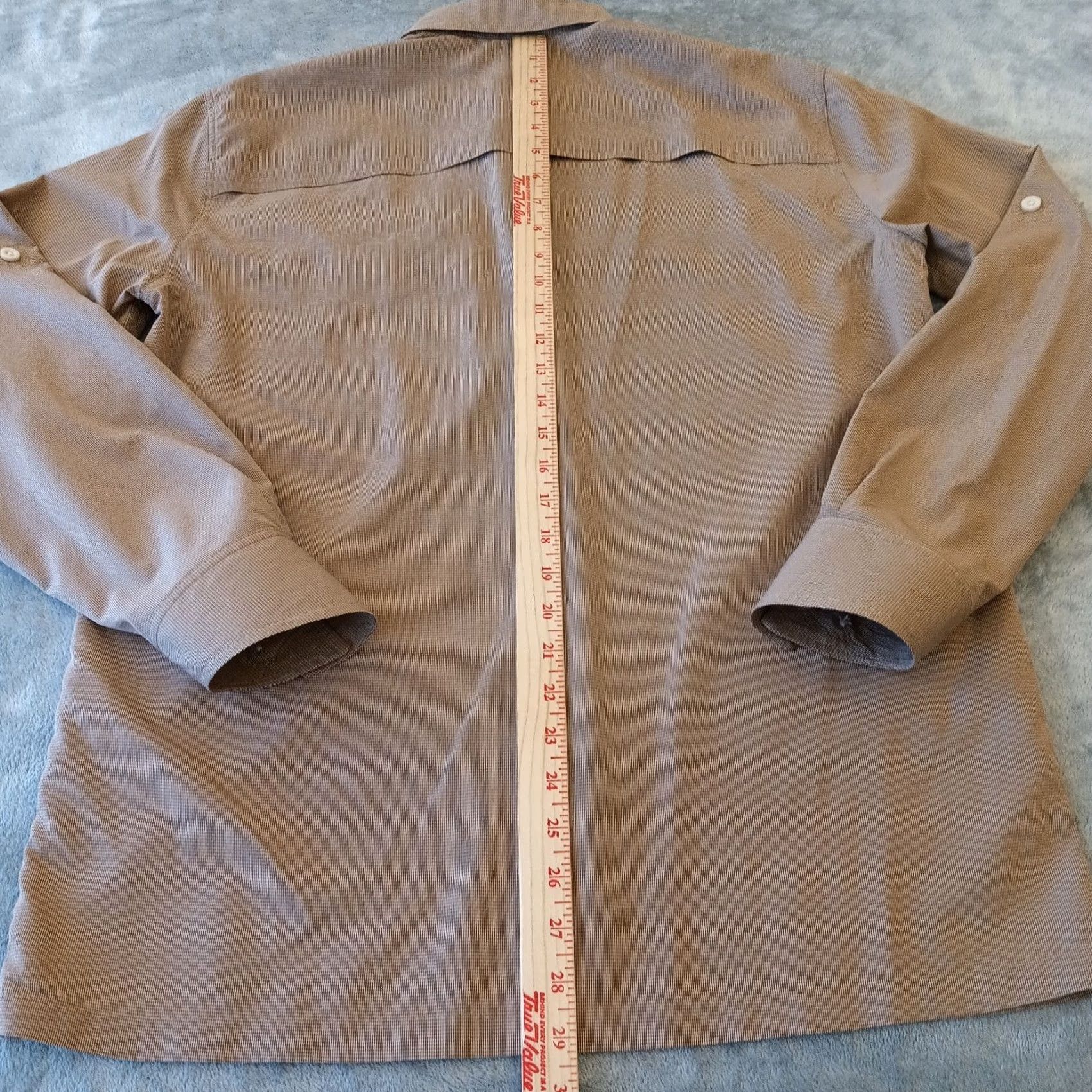 Eddie Bauer Eddie Bauer Sport Shop Shirt Mens Medium Beige Micro Check Long Sleeve Button-Up Breathable Pockets Roll Tab Collar Down Vintage No Size US M / EU 48-50 / 2 - 7 Thumbnail