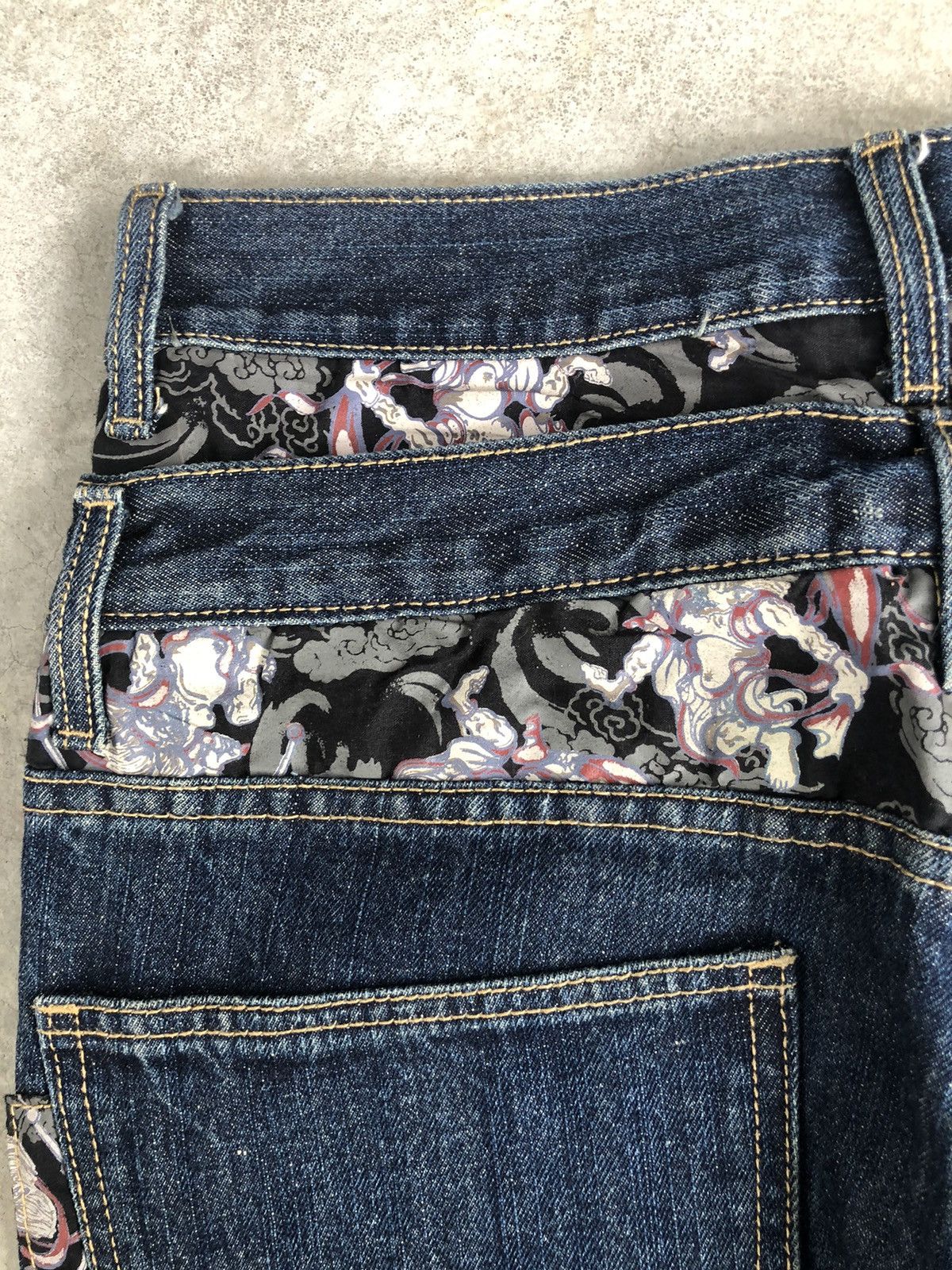 Japanese Brand Japanese Phoenix Embroidered Jeans Double Waist Jeans Size US 32 / EU 48 - 15 Thumbnail