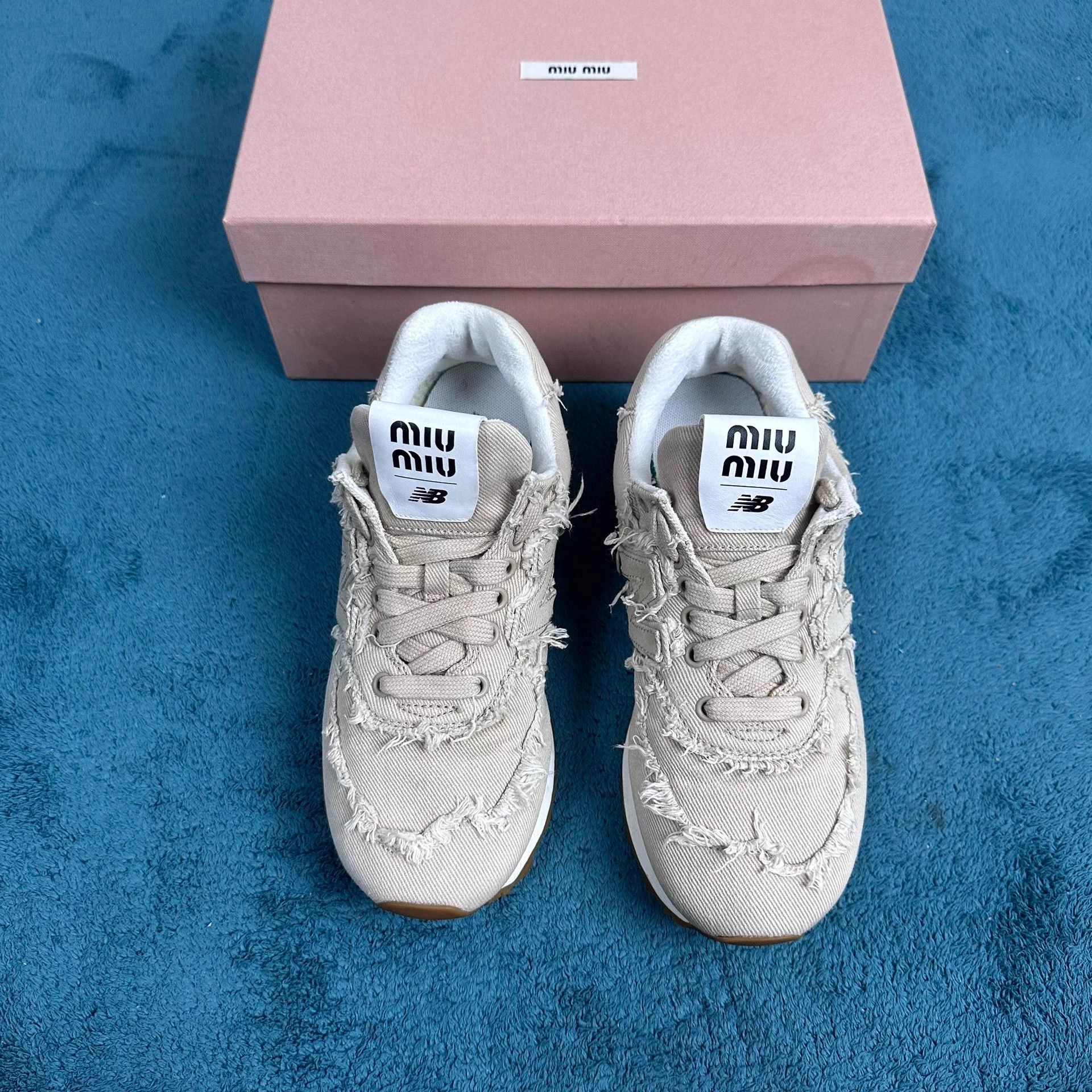 Miu Miu MIU MIU x NB 574 Low Cream 36.5 Almost New Complete Size US 6 / IT 36 - 1 Thumbnail