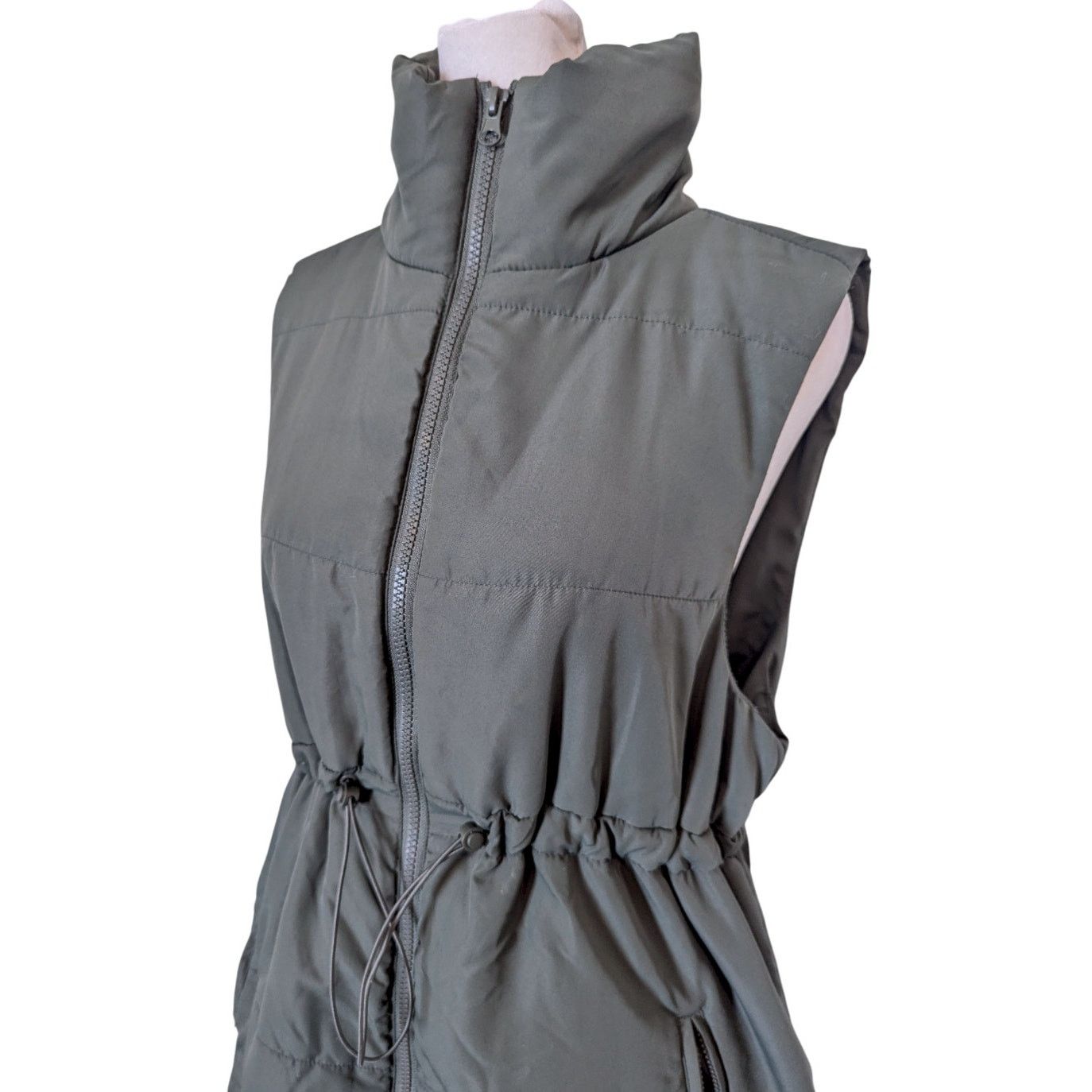 Other Motherhood Maternity Olive Green Long Light Puffer Vest Size S / US 4 / IT 40 - 4 Thumbnail