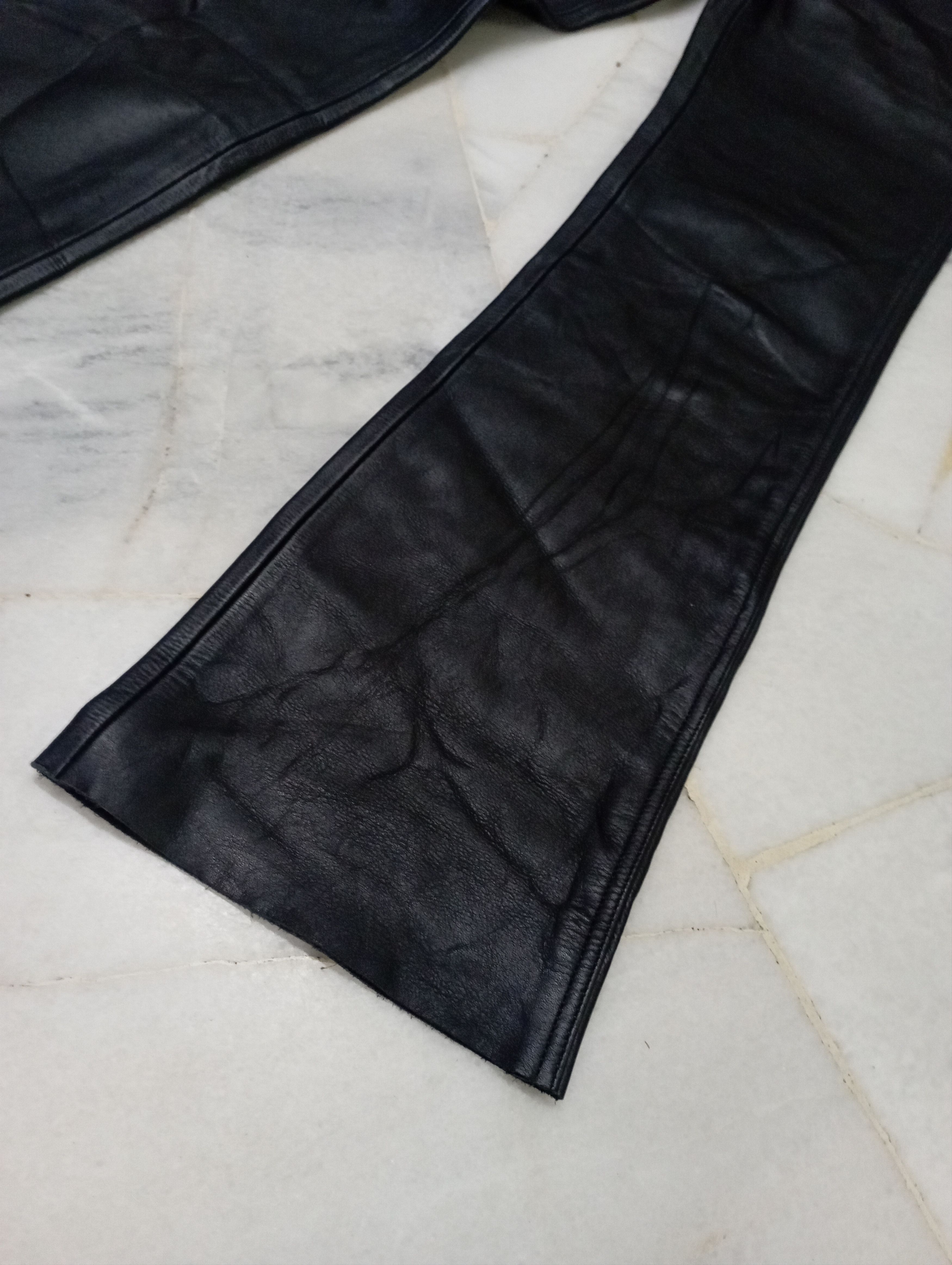 If Six Was Nine 2000s Japanese Archieve Cow Leather MET'Z Fl6 Flare Jeans Size US 28 / EU 44 - 3 Thumbnail