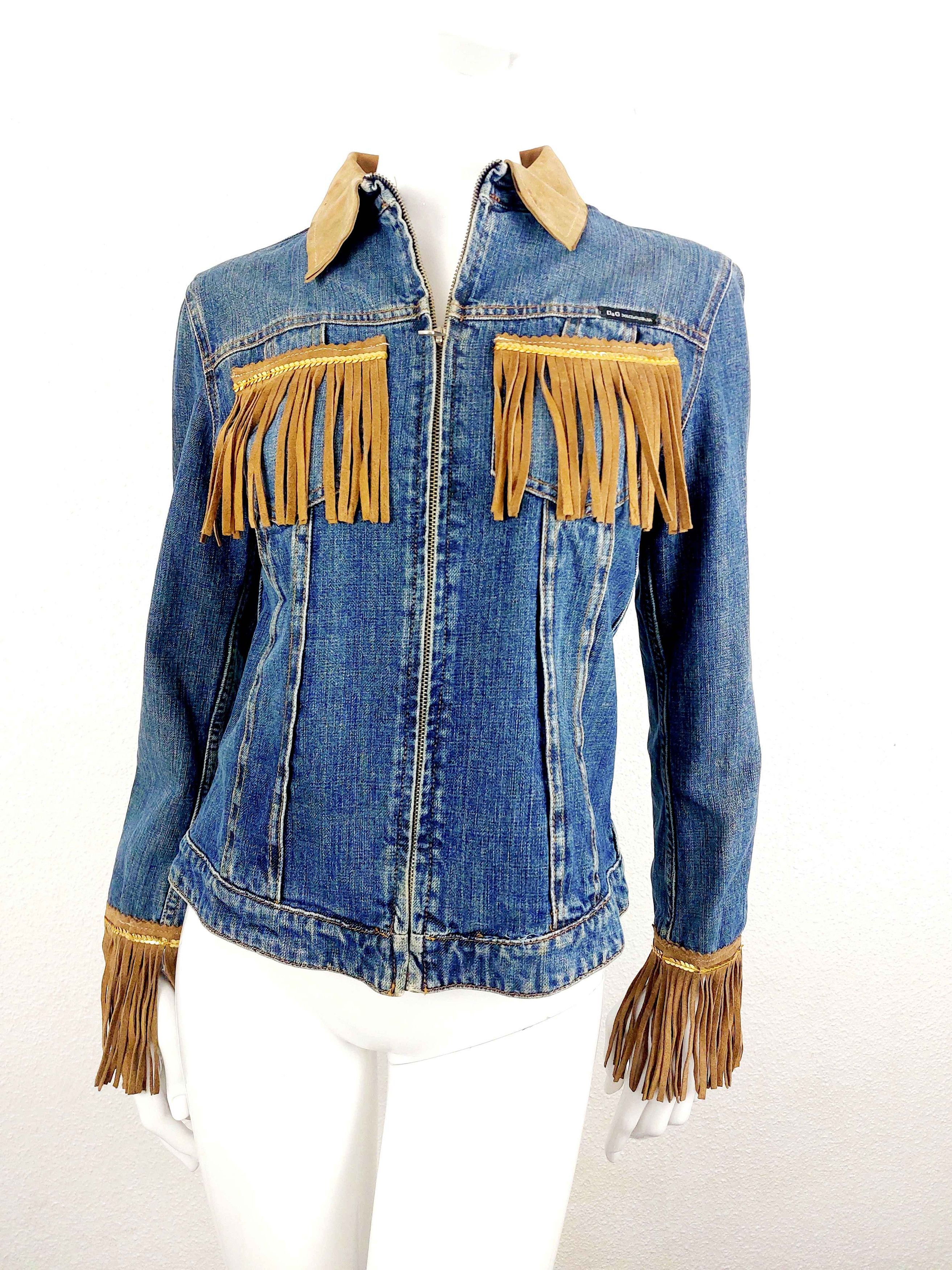Dolce & Gabbana Dolce and Gabbana D&G Leather Frige Cowboy Jacket Size M / US 6-8 / IT 42-44 - 2 Thumbnail