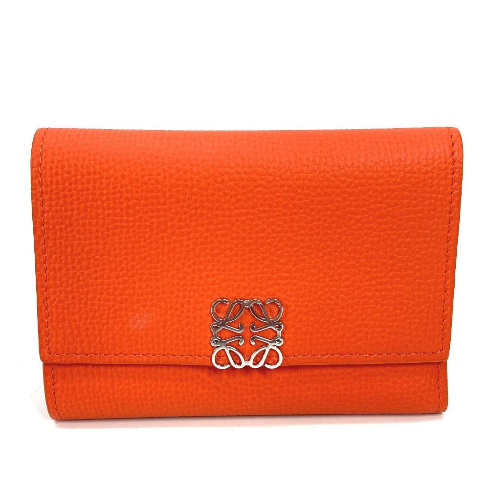 Loewe Loewe C821S33X07 Anagram Vertical Wallet Small Compact Threefold Leather Women Vivid Orange Size ONE SIZE - 1 Thumbnail